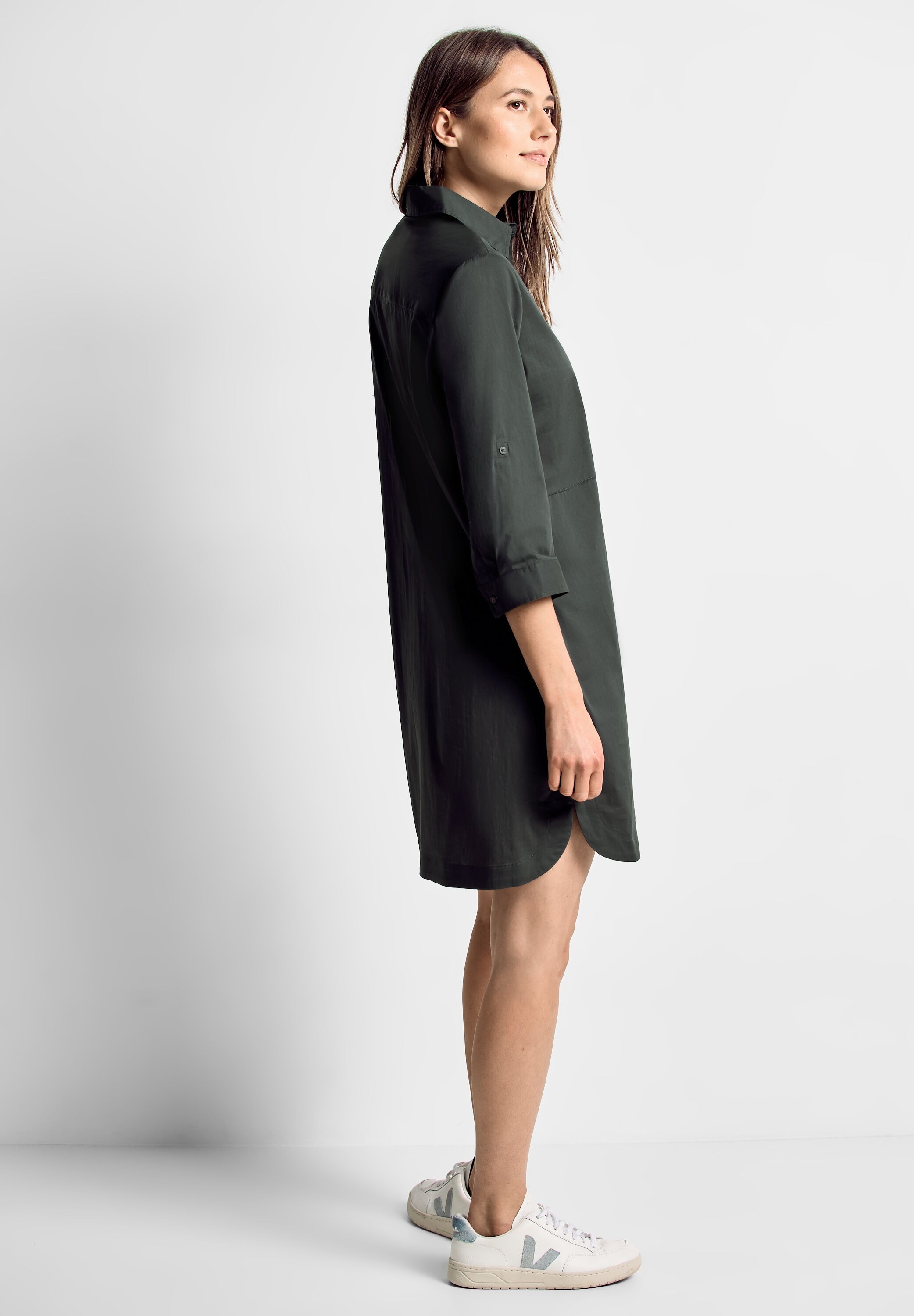 Cecil Hemdblusenkleid Eingrifftaschen Sommerkleid mit Turn-Up Ärmel