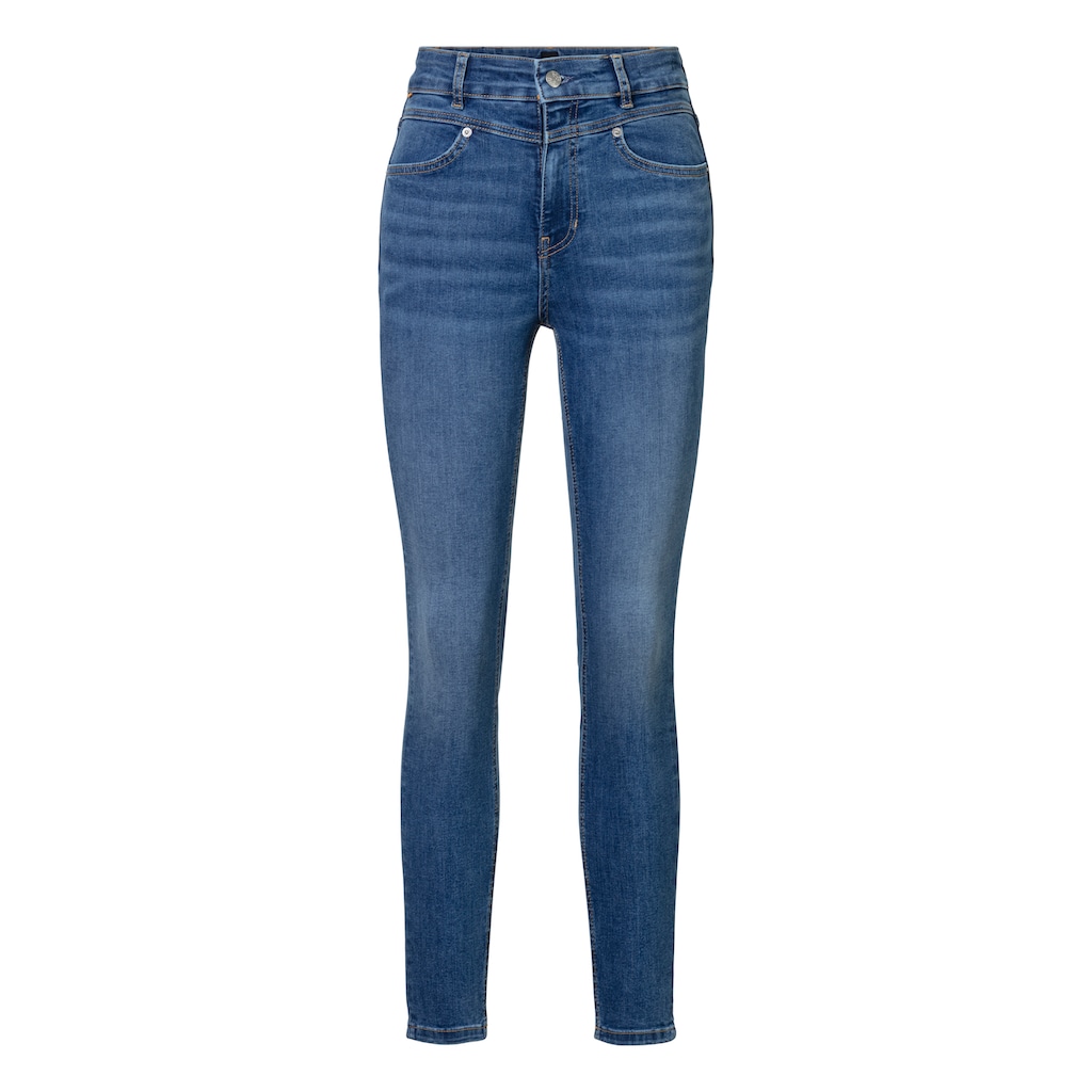 BOSS ORANGE High-waist-Jeans »KITT SKINNY HR BC Premium Damenmode«, mit Leder-Badge