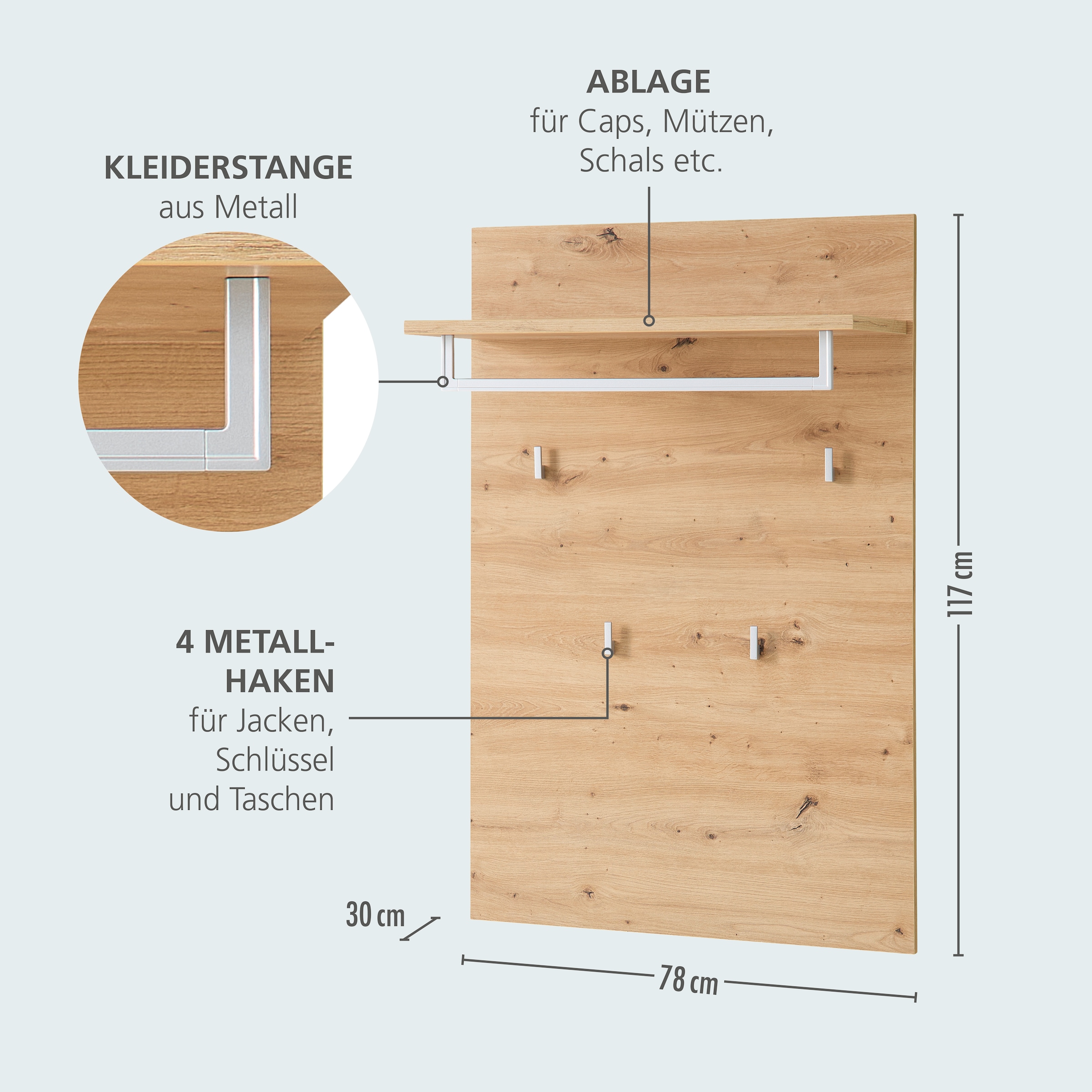 Innostyle Garderoben-Set »Bari Garderobenprogarmm, BxHxT 206x202x38 cm« Set, 4 Stk. tlg.