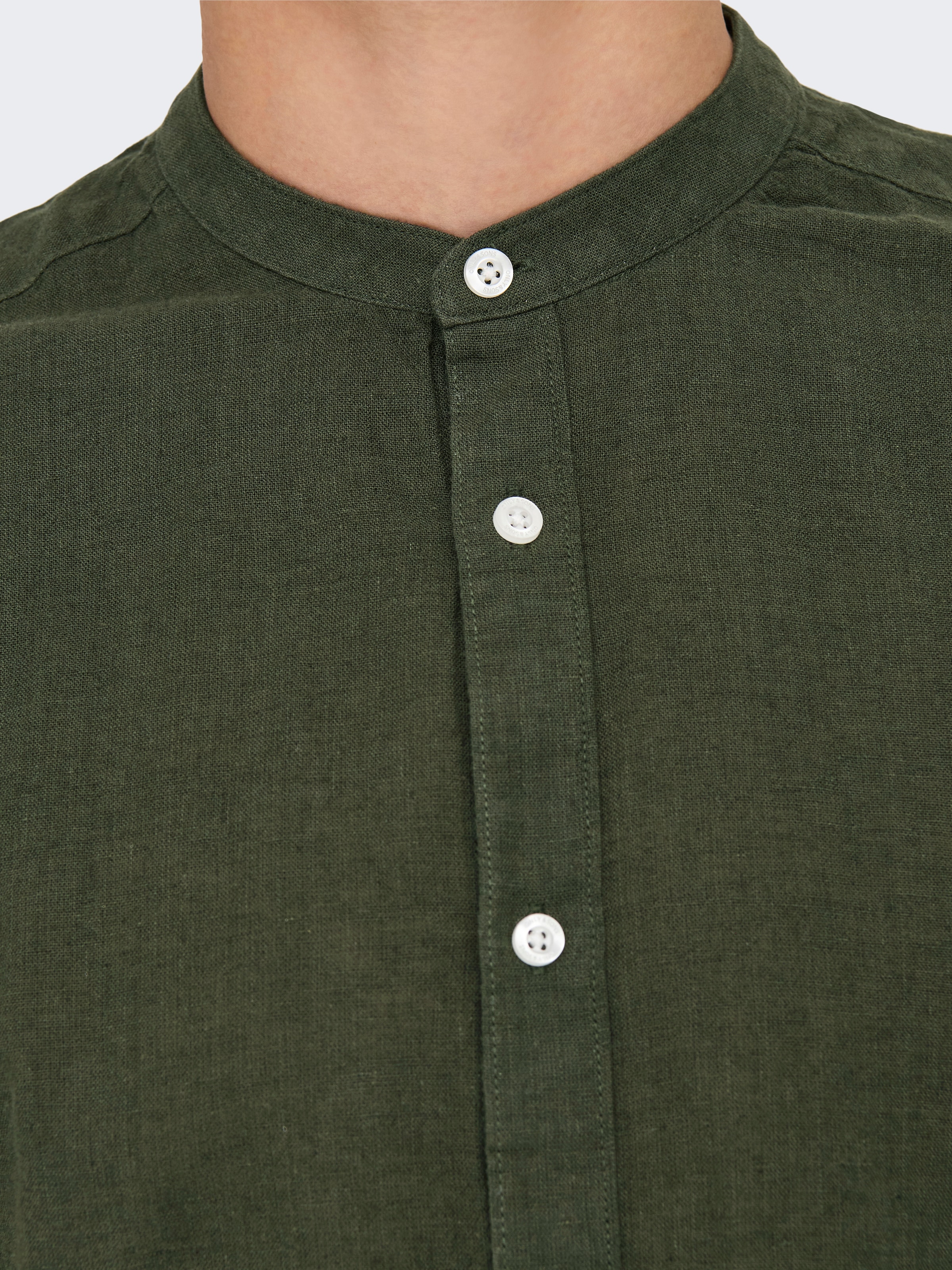 ONLY & SONS Langarmhemd »ONSCAIDEN LS SOLID LINEN MAO SHIRT NOOS«