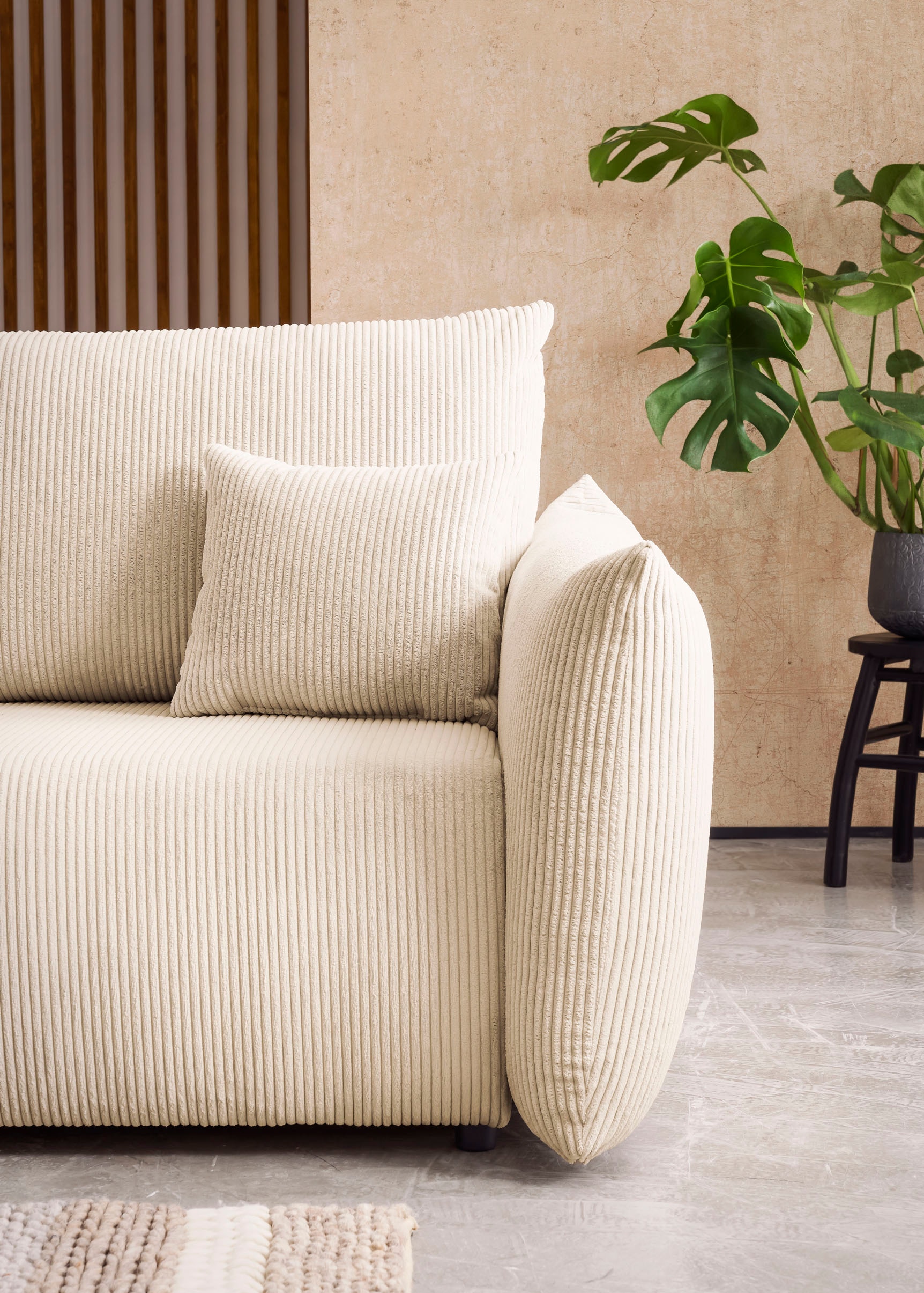 INOSIGN 3-Sitzer »MAVAS Schlafsofa mit Bettkasten«, ca.240/108cm (Liegefläche 212/145 cm), Cord, Chenille, Struktur