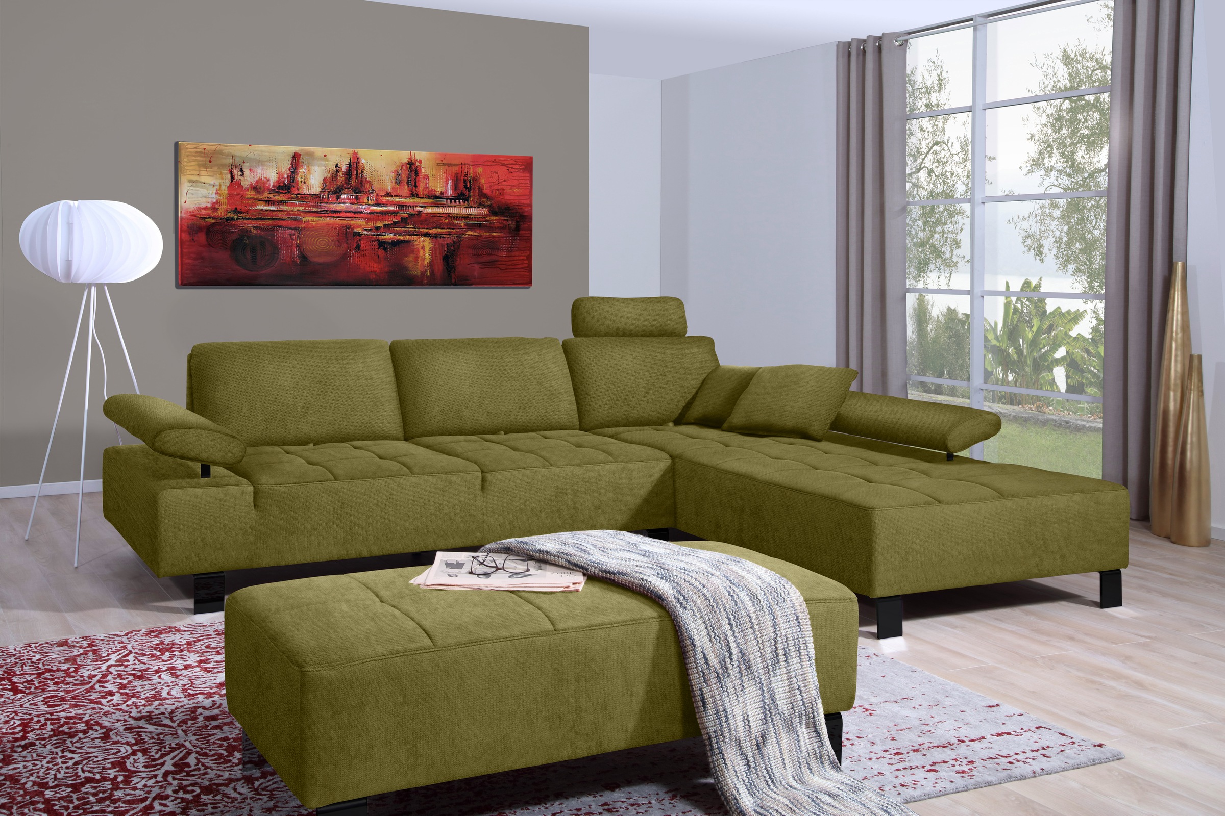 alina Ecksofa »Royce«, inklusive Sitztiefenverstellung, 296 cm breit