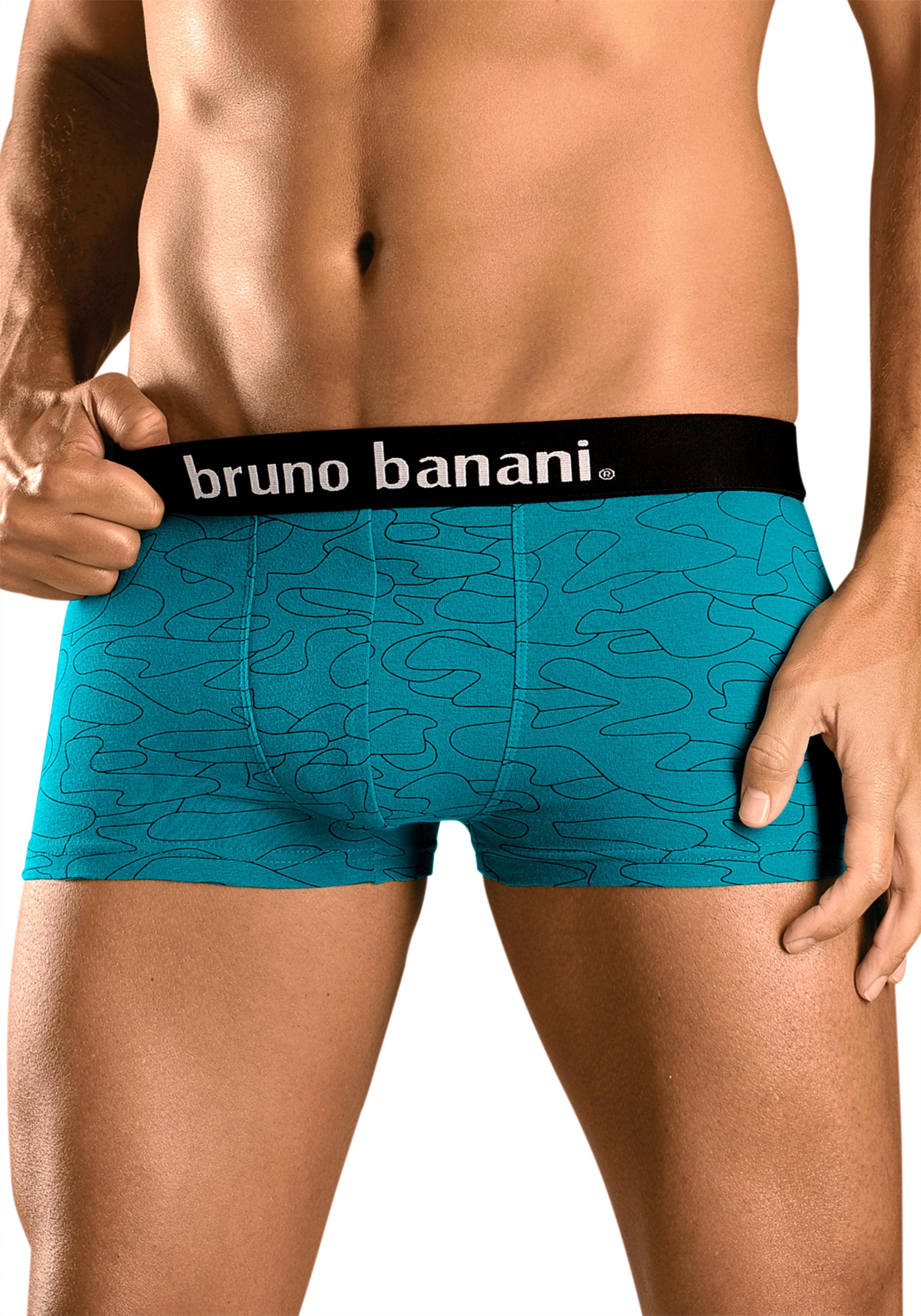 Bruno Banani Hipster, (Packung, 4 St.), knapp sitzende Boxershorts in uni oder gemustert aus Baumwollmischung