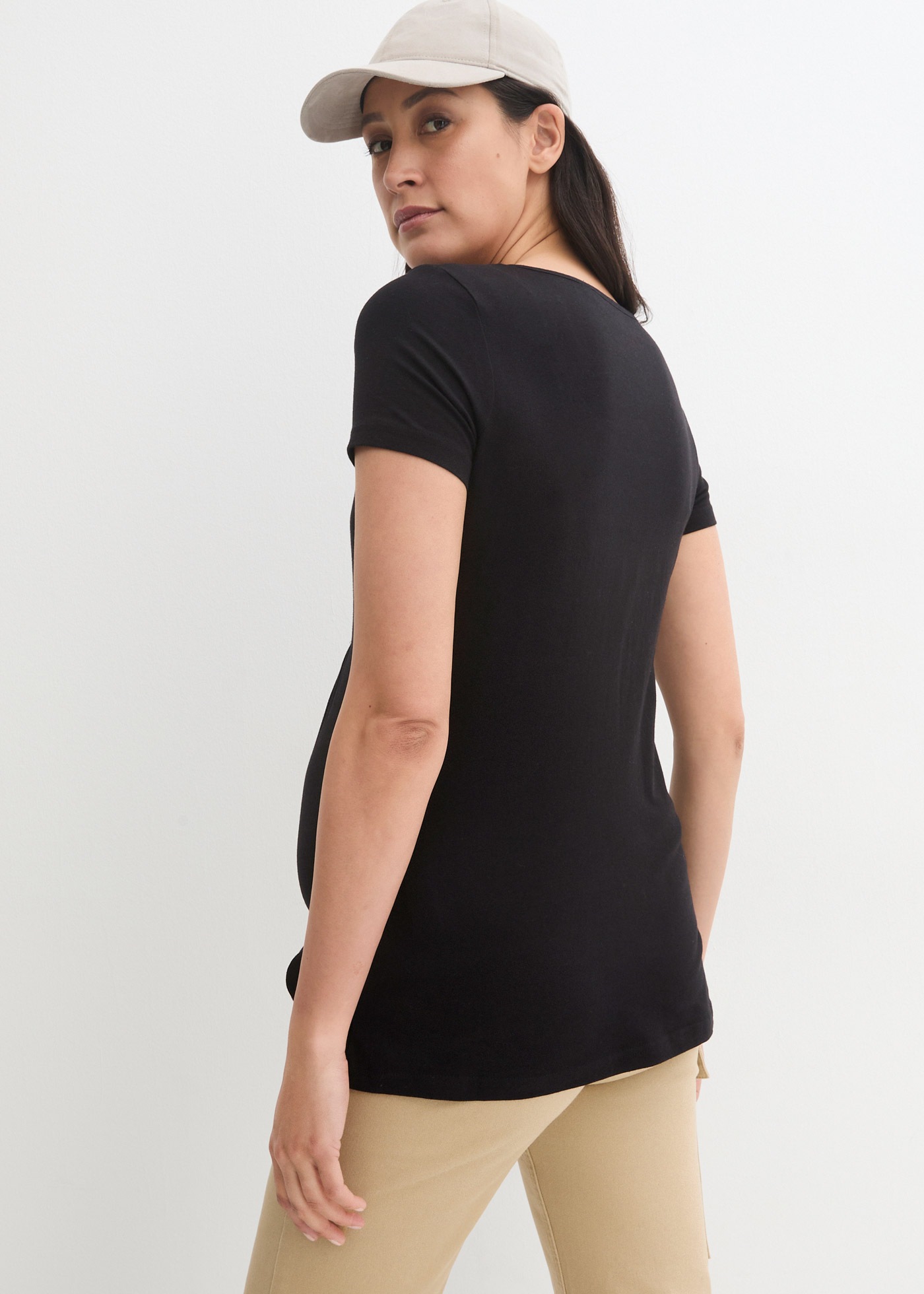 bonprix »2-in-1 Umstands- und Stillshirts (2er Pack?)« Packung, 2 Stk. figurumspielende Passform, mit Wickelschnitt
