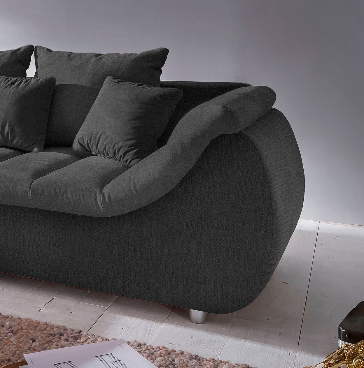 INOSIGN Ecksofa »Imola elegant und bequem, aktuelle Steppung im Sitz, L-Form«, wahlweise mit Bettfunktion