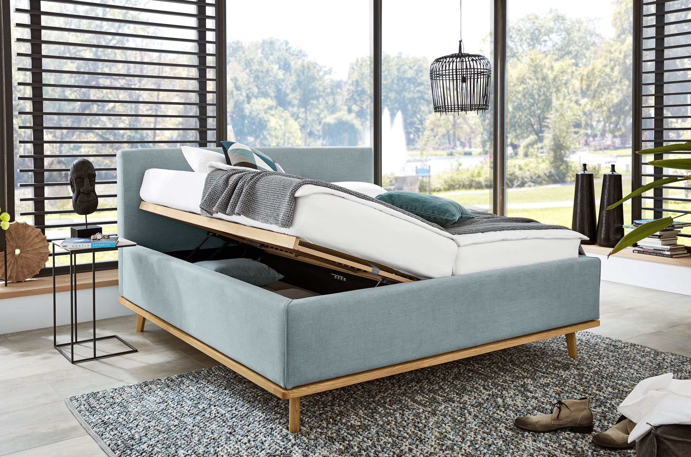 Musterring Polsterbett »Delphi erhältlich in der Breite 160cm und 180cm« Eicherahmen massiv, Kopfteil mit Steppung