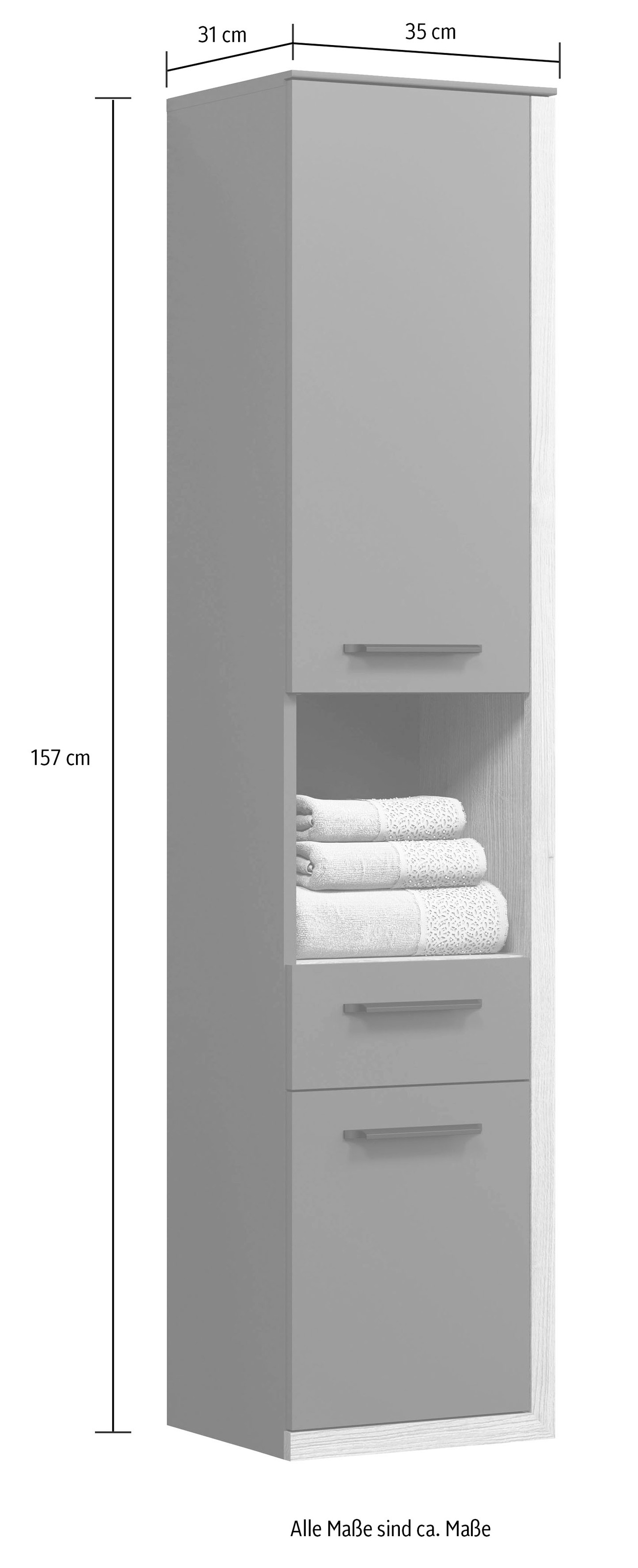 INOSIGN Badmöbel-Set »Premont«, (4 St.), Hängende, elegante Badezimmermöbel mit Mineralguss-Aufsatzwaschbecken