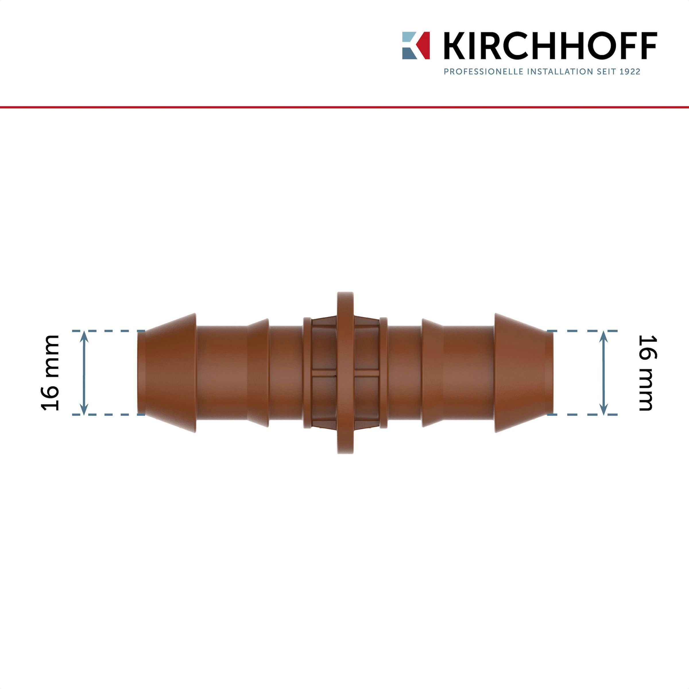 Kirchhoff Anschlussstück, Fitting für Tröpchenbewässerung, Drip
