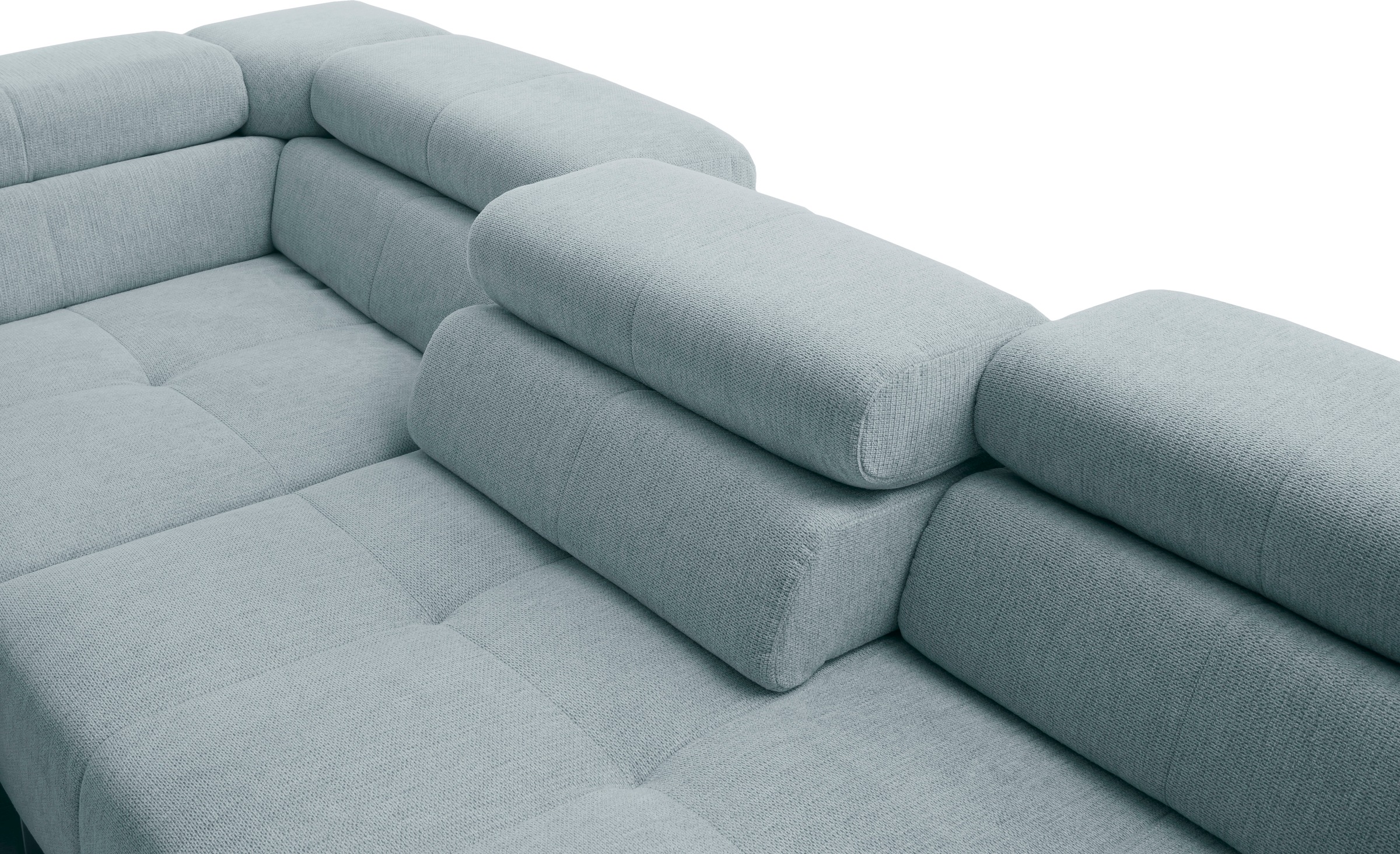 Home affaire Ecksofa »Claya Move, L-Form, Kopf- & Rückenverstellung, Breite 282 cm« Moderne Steppung, weicher Polsteraufbau & saugroboterfreundliche Höhe
