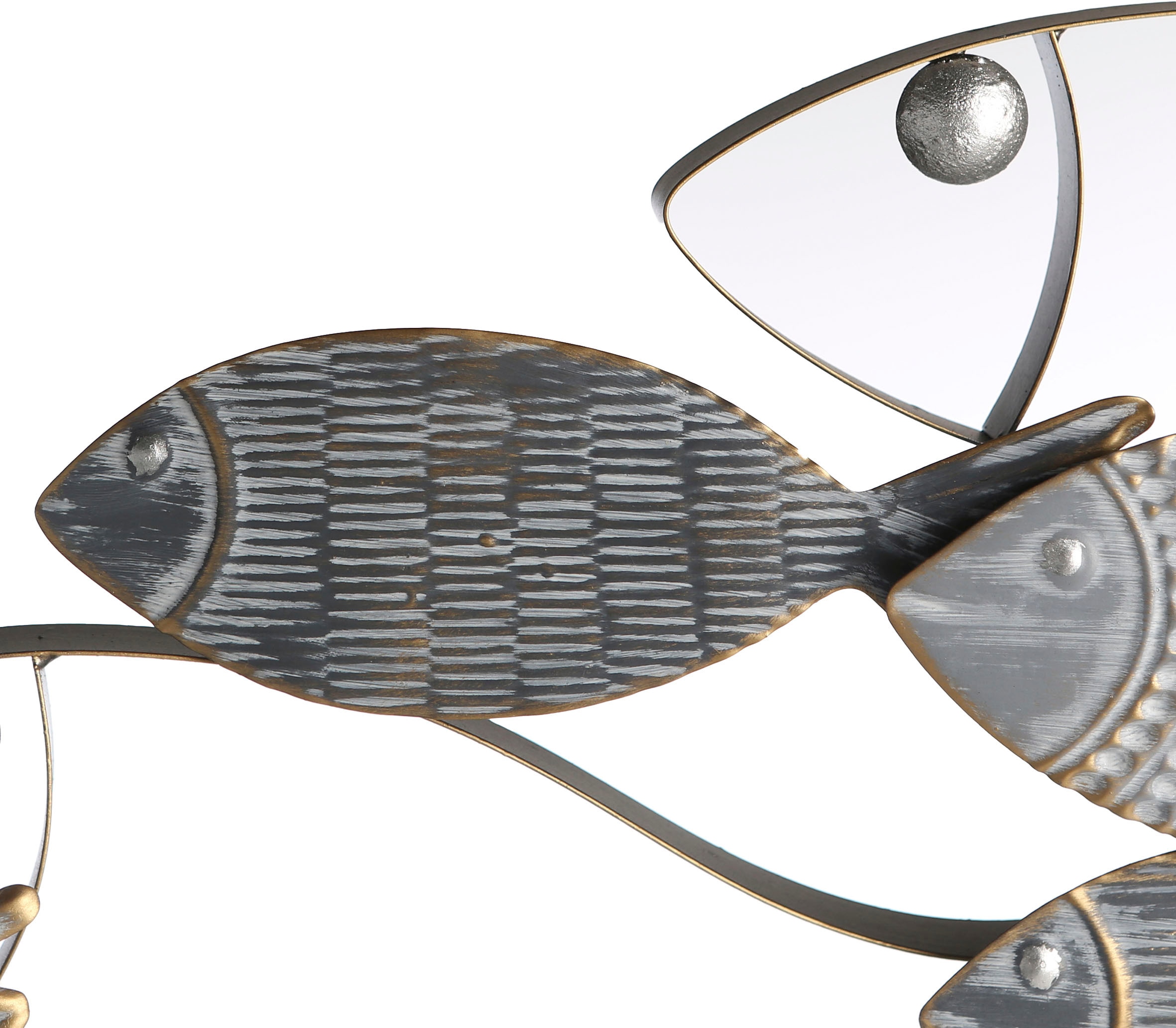 GILDE Wanddekoobjekt »Wandrelief Pesce grau/schwarz/gold«, (1 St.), Maritim, Metall