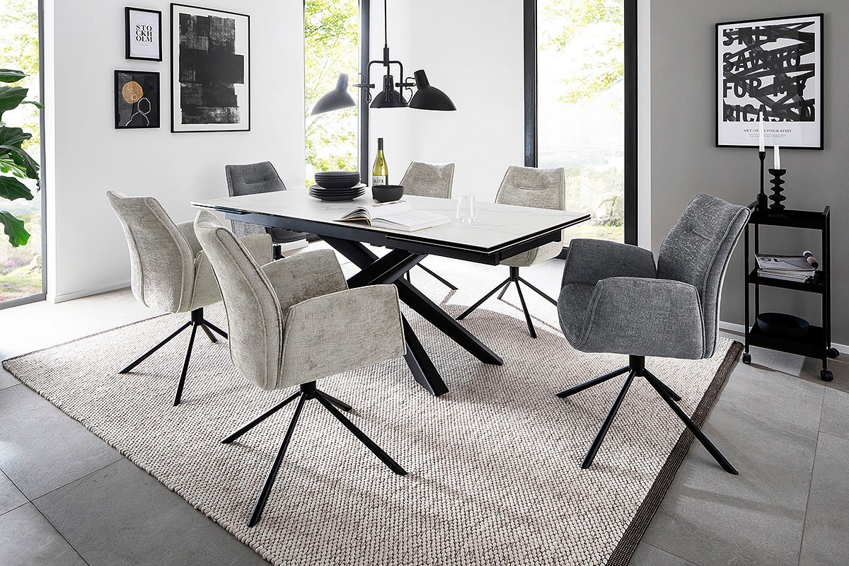 MCA furniture Esstisch »TESERO Auszugtisch 200-300 cm«, (Einzelstück), Keramik,Metall,Marmor-Optik,ausziehbar,belastbar 100kg,10-12 Pers.