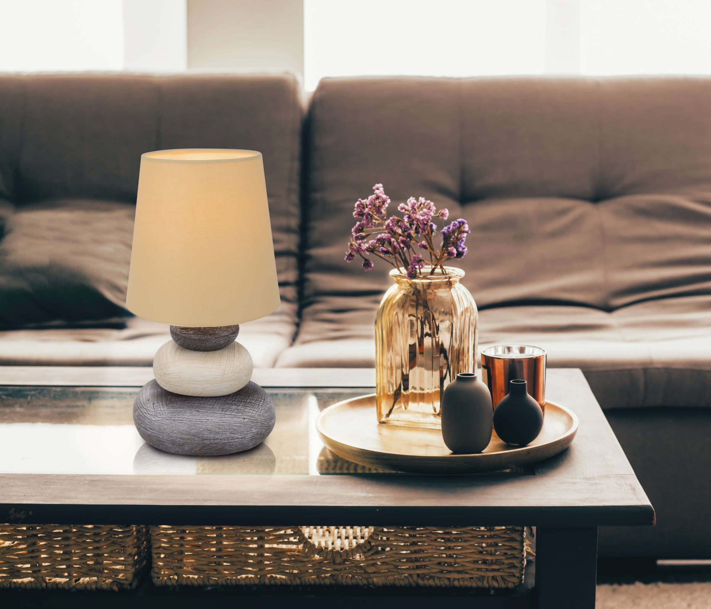 näve LED Tischleuchte »Stoney« E14 1 Stk. Zuleitung: ca. 130 cm