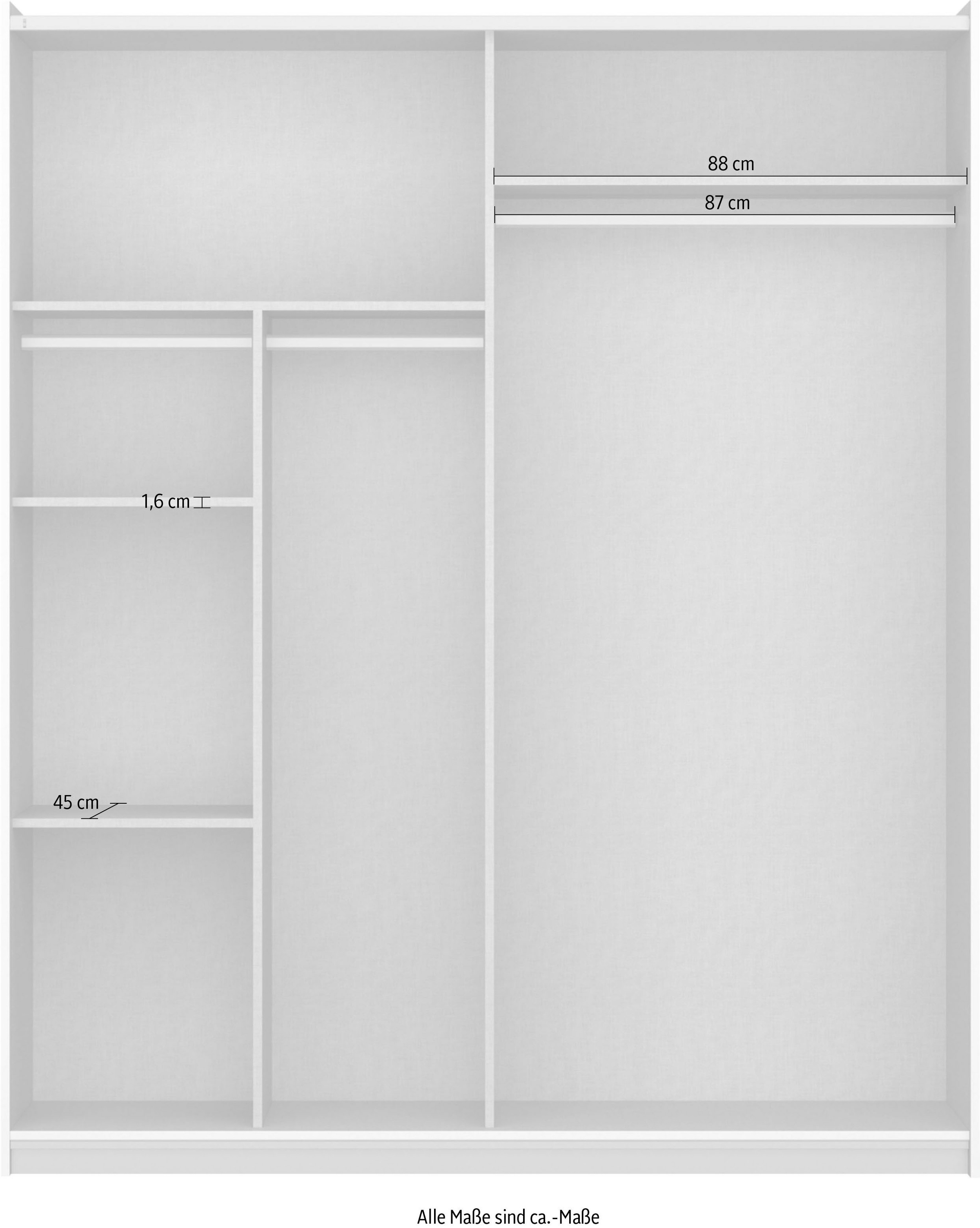 rauch Schwebetürenschrank »Kleiderschrank Schrank Garderobe REFLECT«, inkl. praktischer Innenausstattung mit viel Stauraum MADE IN GERMANY