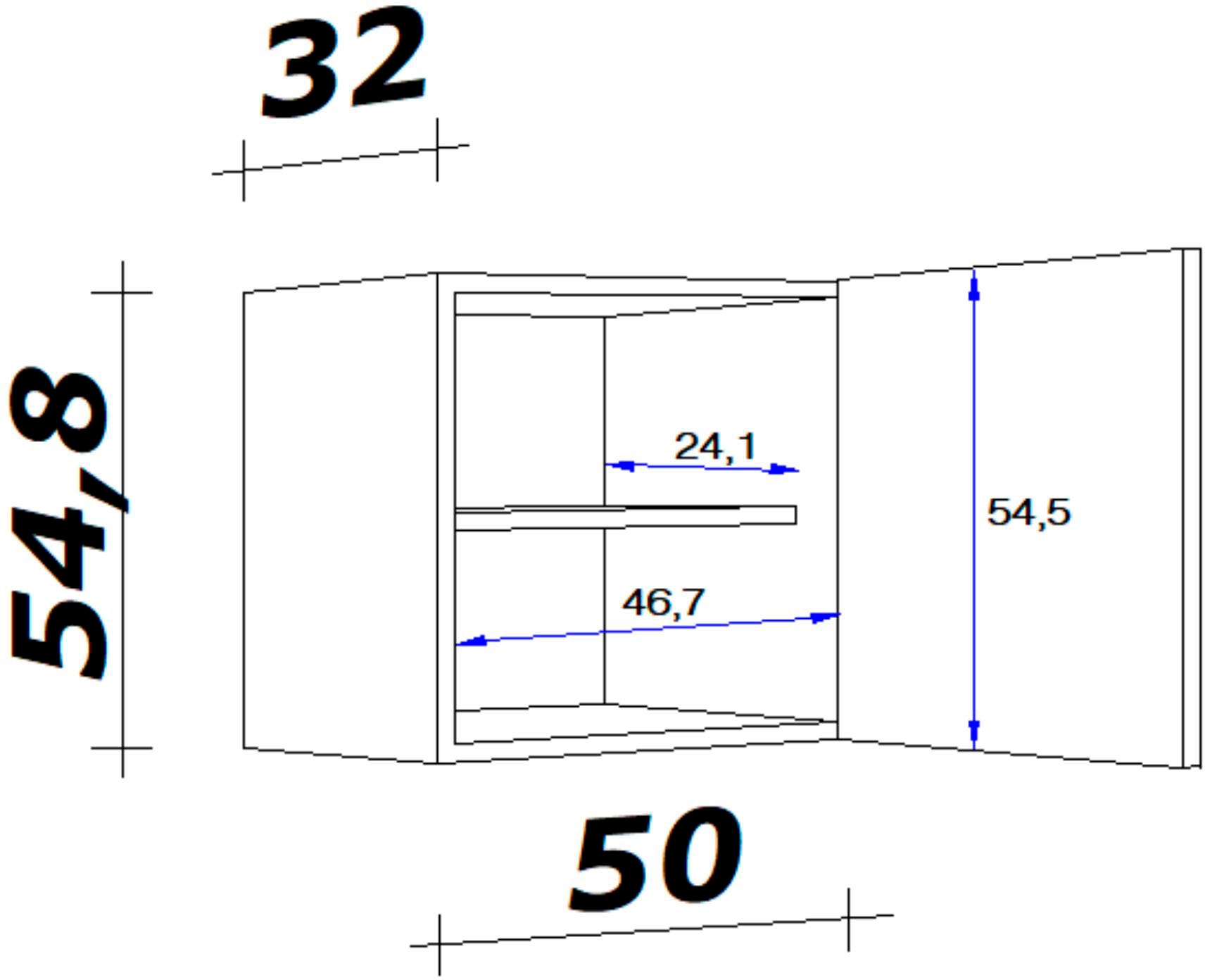 Flex-Well Hängeschrank Rechnung 50 cm x 32 auf 54,8 (B bestellen H x x T) »Nano«, x
