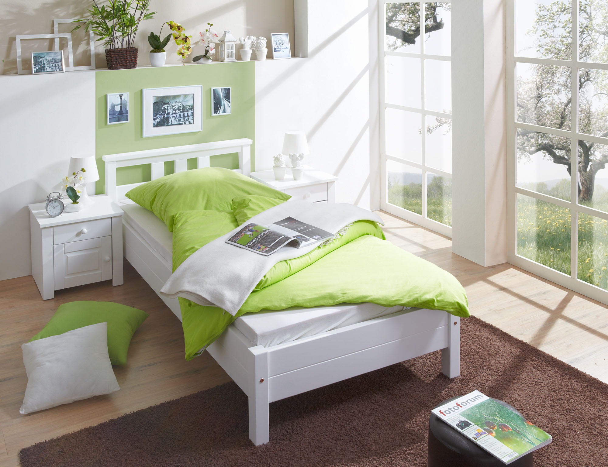Ticaa Futonbett »Merci«, Einzelbett, aus Kiefer Massivholz, inkl. Rollrost