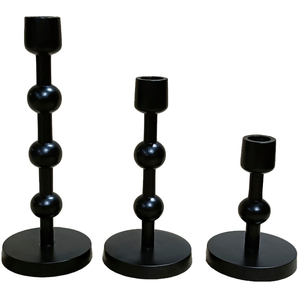 Leonique Kerzenständer »Elliose«, (Set, 3 St.), aus Aluminium, handgefertigt, 3 Größen im Set