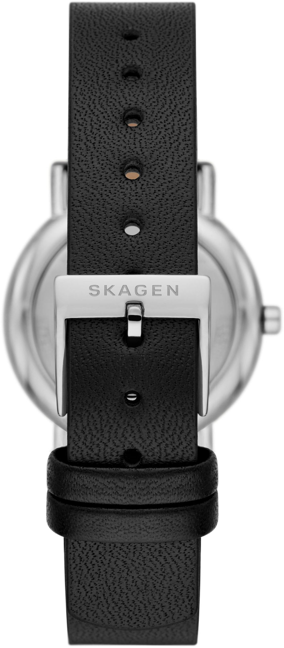 Skagen Quarzuhr »SIGNATUR LILLE, SKW3120«, Armbanduhr, Damenuhr, analog, Lederarmband