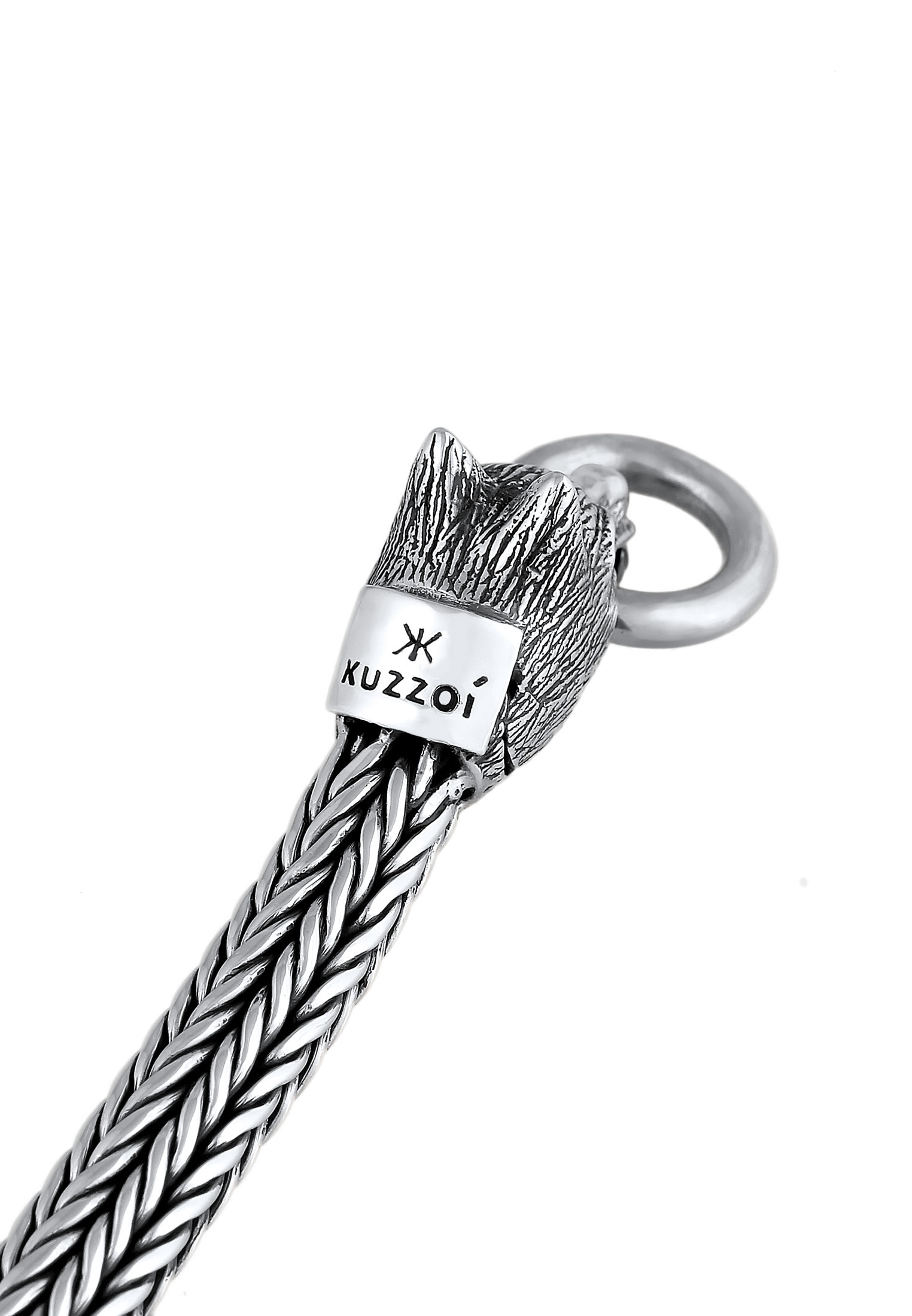 Kuzzoi Armkette »Armband Herren Wolfskopf Ringverschluss Rund 925 Silber«