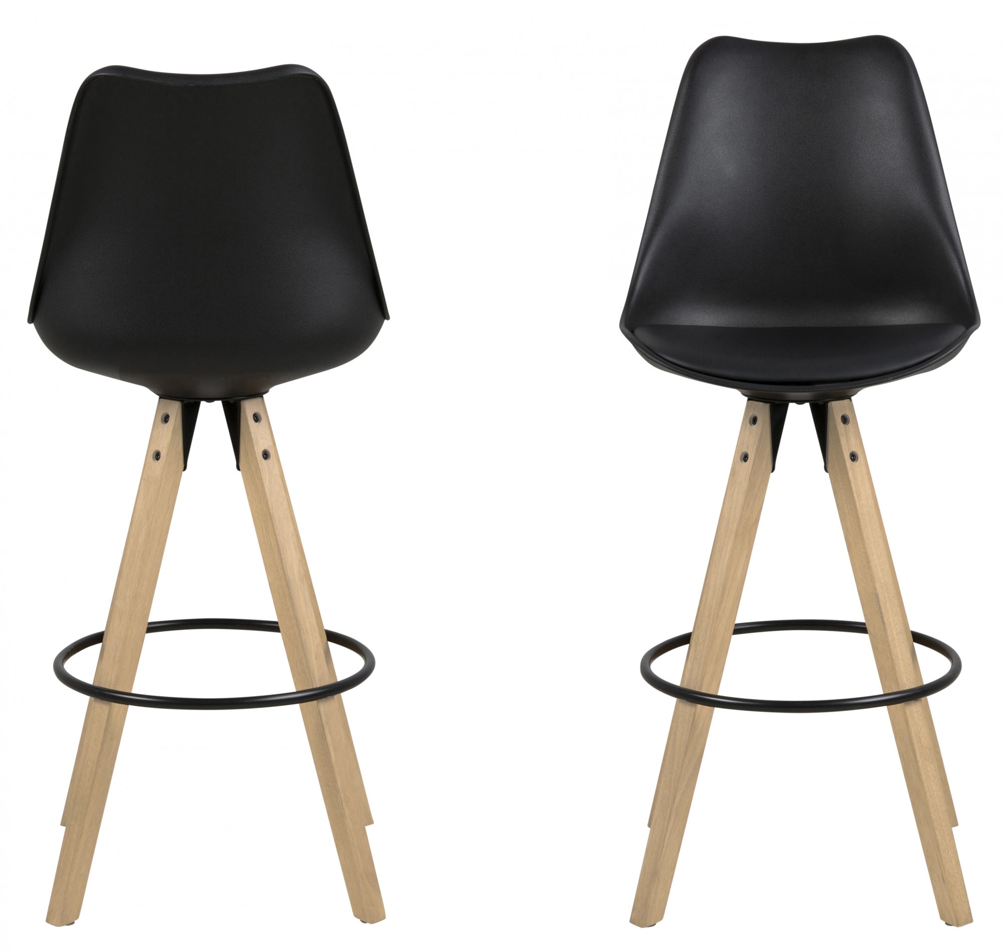 ACTONA GROUP Barhocker "Dian" Set, 2 Stk. tlg. Barstuhl, Organisch geformter Sitz mit Kissen, Fußstütze