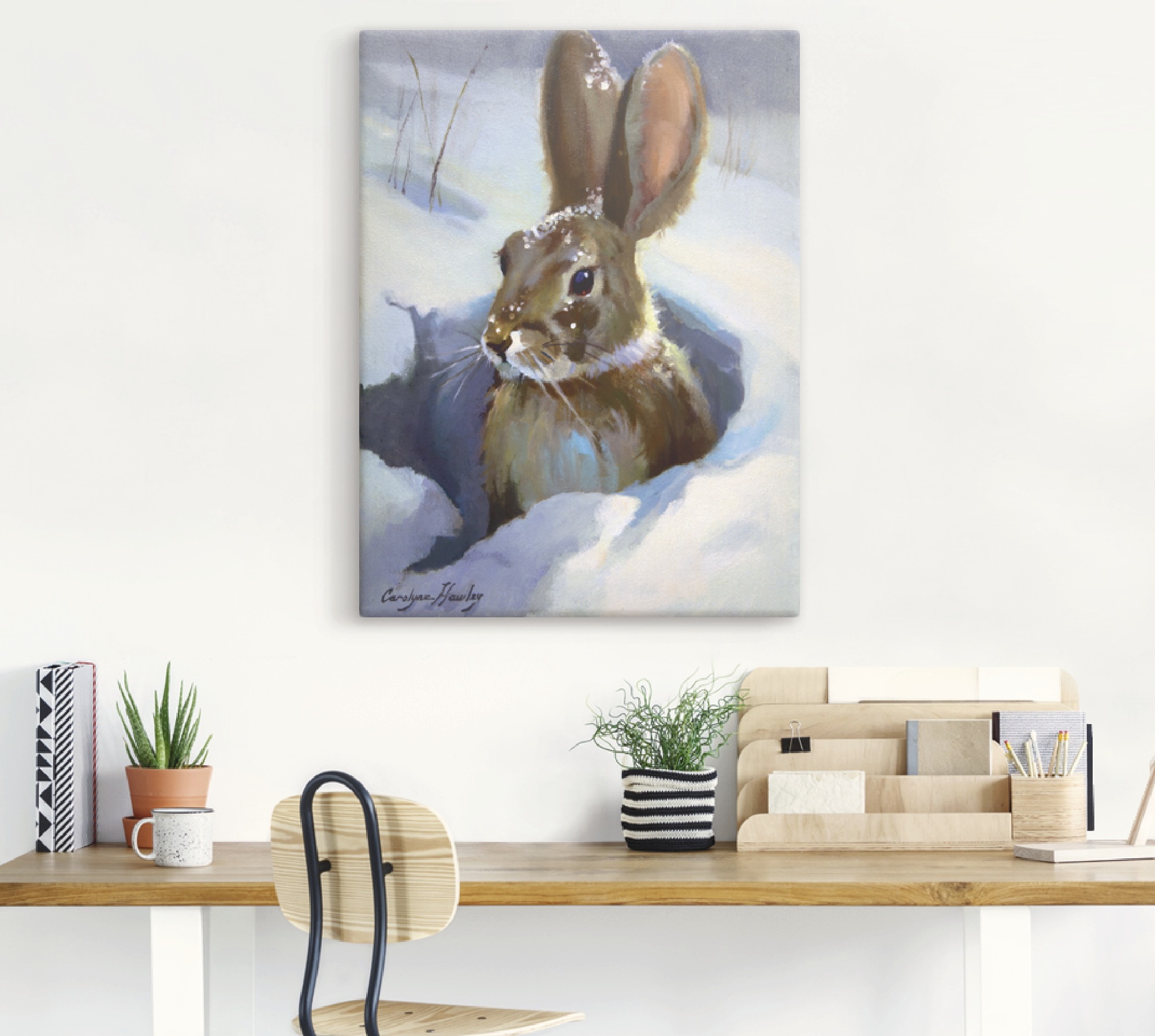 Artland Wandbild »Schneehase« Wildtiere 1 Stk. tlg. als Leinwandbild, Poster in verschied. Größen