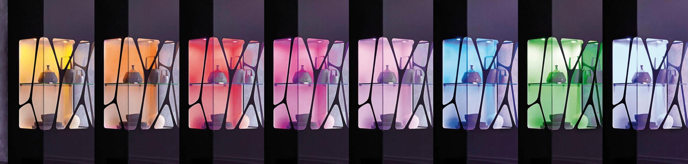 LEONARDO Glasvitrine »CUBE«, mit Genetics, wahlweise mit Beleuchtung, Höhe 192 cm