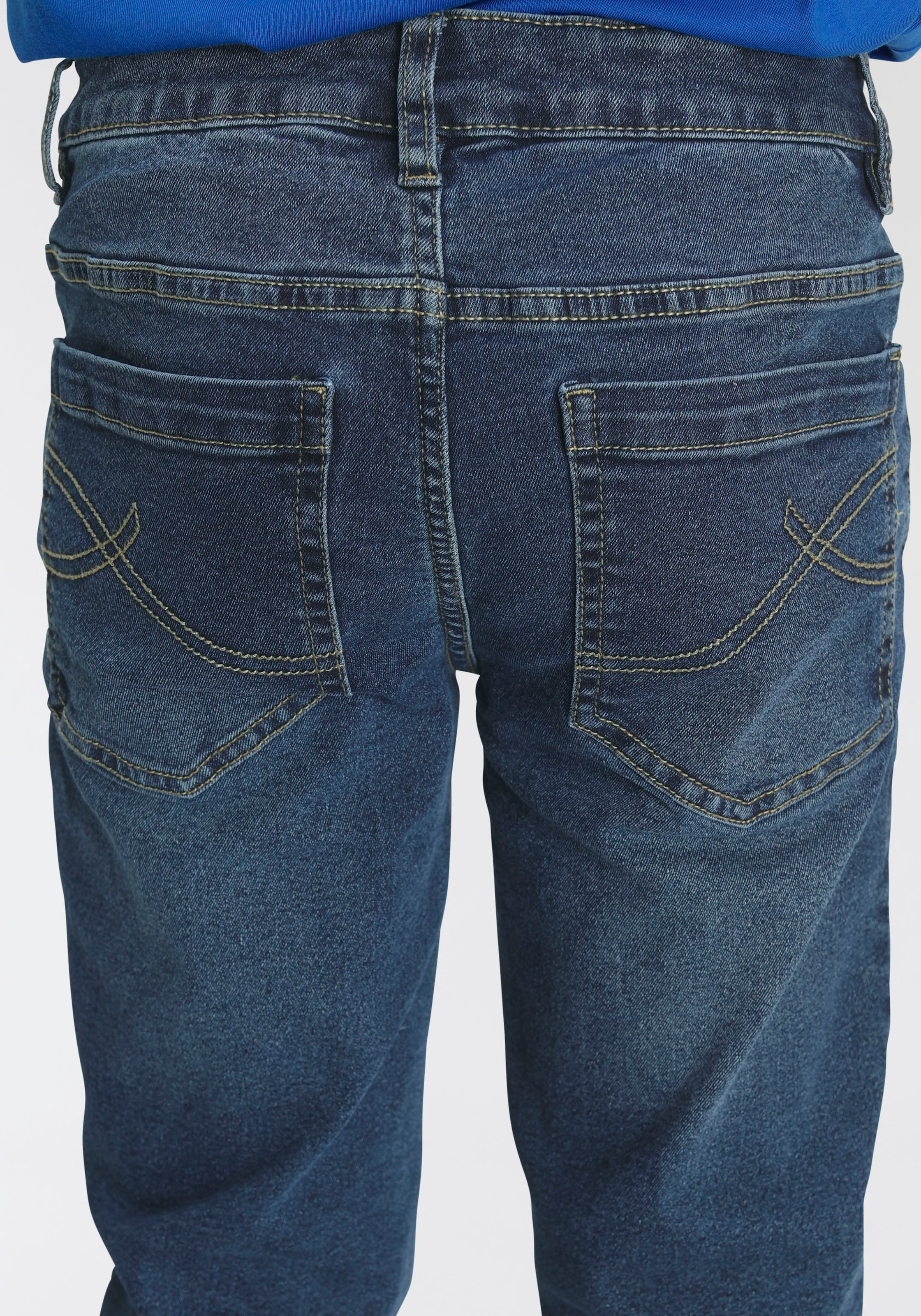 KIDSWORLD Stretch-Jeans », Basic-Jeans für Jungen«, Regular Fit, schmale Beinform, mit verstellbarem Gummizug