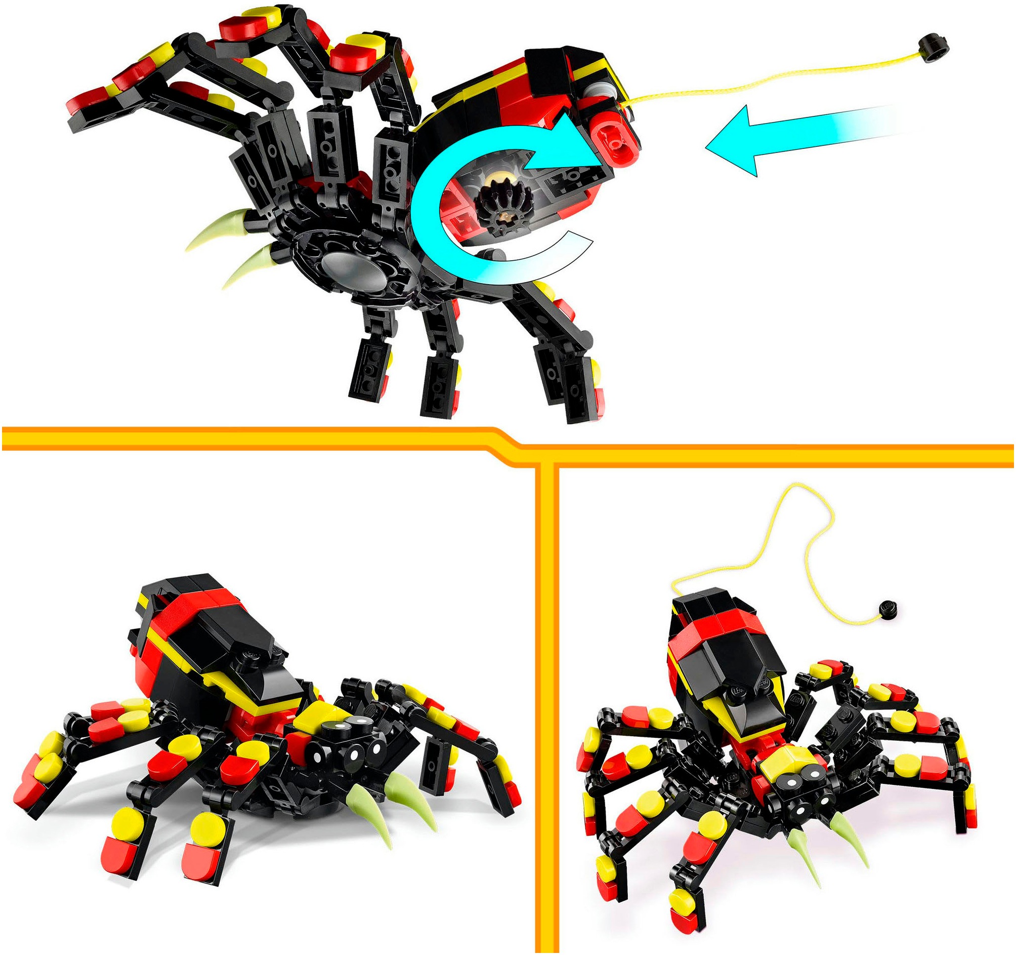 LEGO® Konstruktionsspielsteine »Wilde Tiere: Überraschungsspinne (31159), LEGO Creator«, (153 St.), Made in Europe