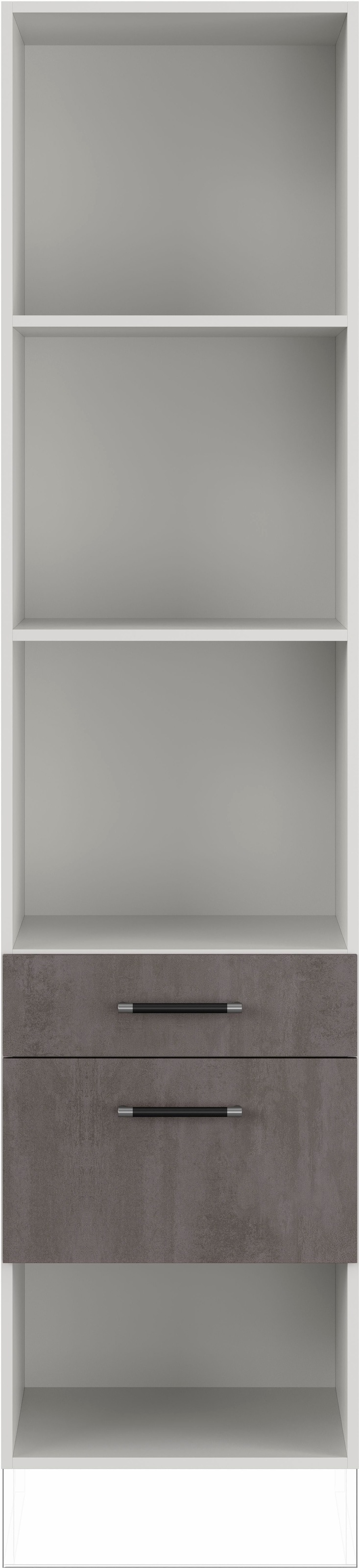 IMPULS KÜCHEN Seitenschrank »"Prag", Breite/Höhe: 50/205,1 cm, mit Soft-Close«, vormontiert, mit Schubkasten, mit Auszug, mit verstellbaren Fachböden