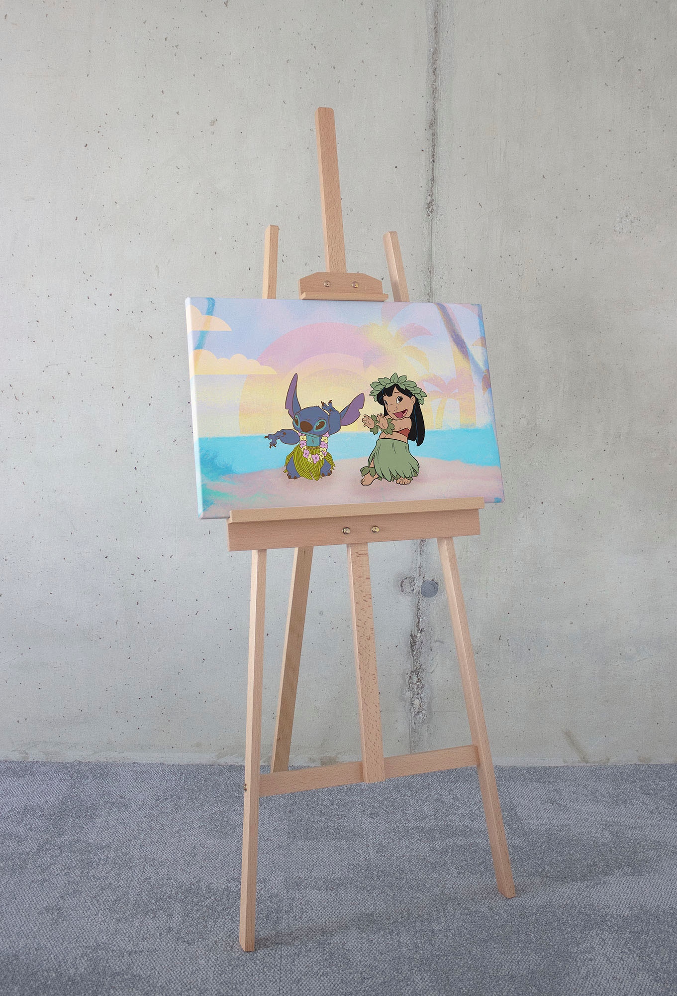 Leinwandbild »Keilrahmenbild - Lilo and Stitch Dancing- Größe 40 x 60 cm«, Disney, (1...