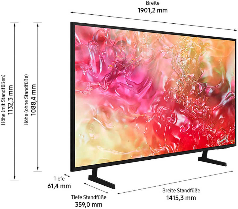 Samsung LED-Fernseher »GU85DU7179U«, 4K Ultra HD, Smart-TV, Crystal UHD, Q-Symphony, Dolby Surround Sound, Triple Tuner, Smart-Hub