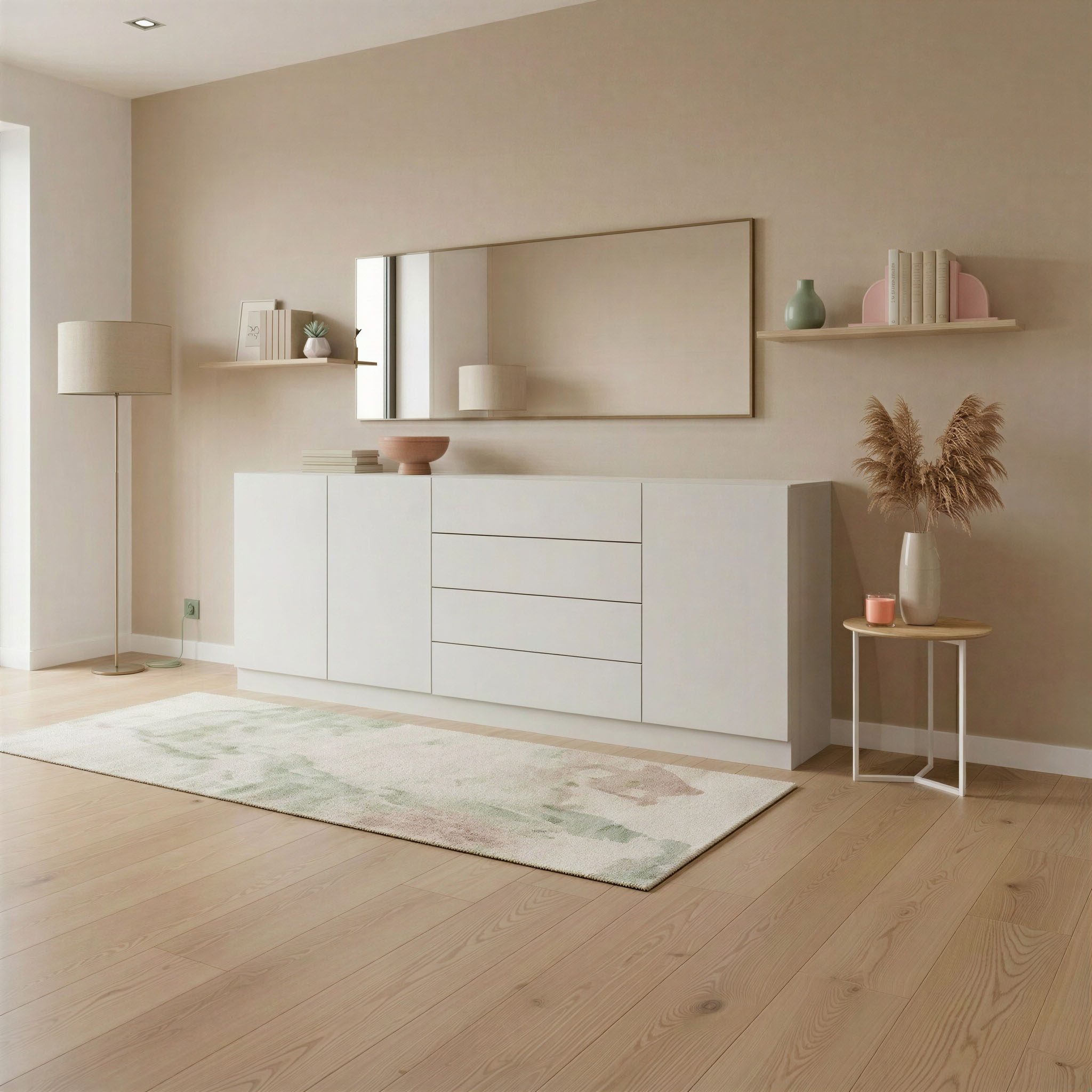 borchardt Möbel Sideboard »Vaasa, Kommode mit 3 Türen und 4 Schubkästen auf Kugelführungen« Sideboard Breite 190 cm, Höhe 79 cm, mit Push-to-open-Funktion