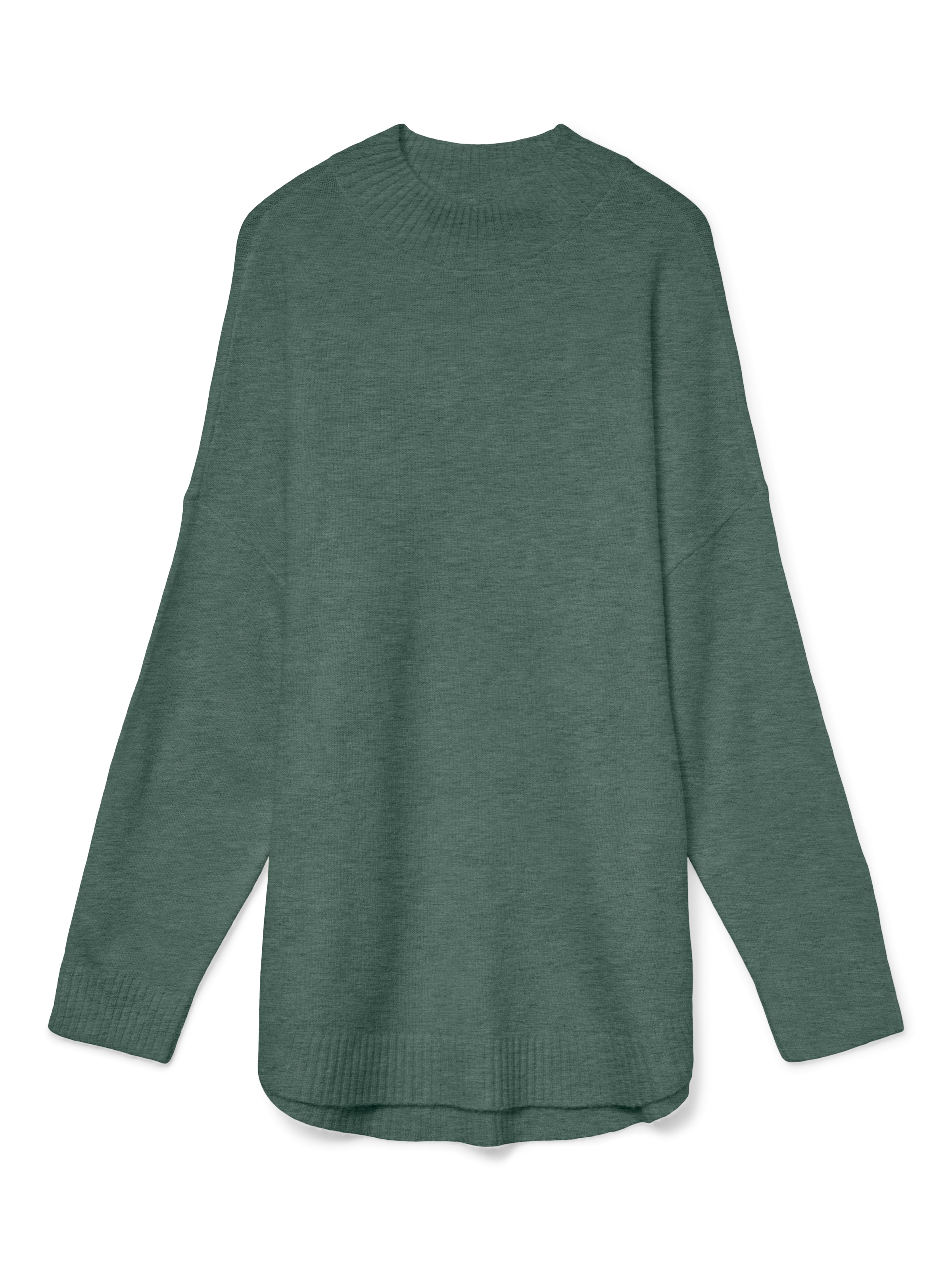 Vero Moda Strickpullover »VMPLAZA LS HIGHNECK LONG PULLOVER GA BOO« Materialmix, loose fit