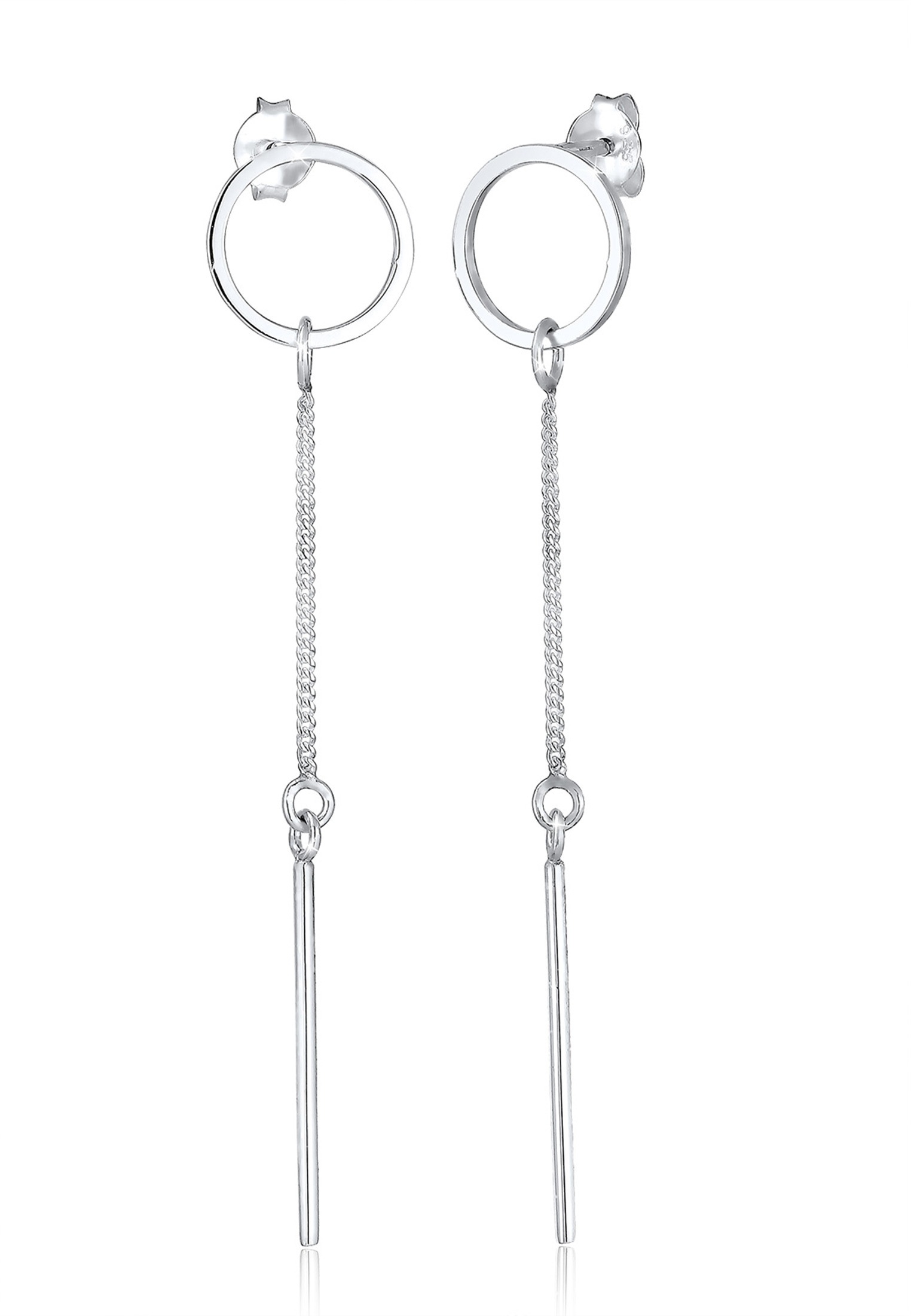 Elli Paar Ohrhänger »Ohrringe Ohrstecker Lang Stab Kreis 925 Sterling Silber«