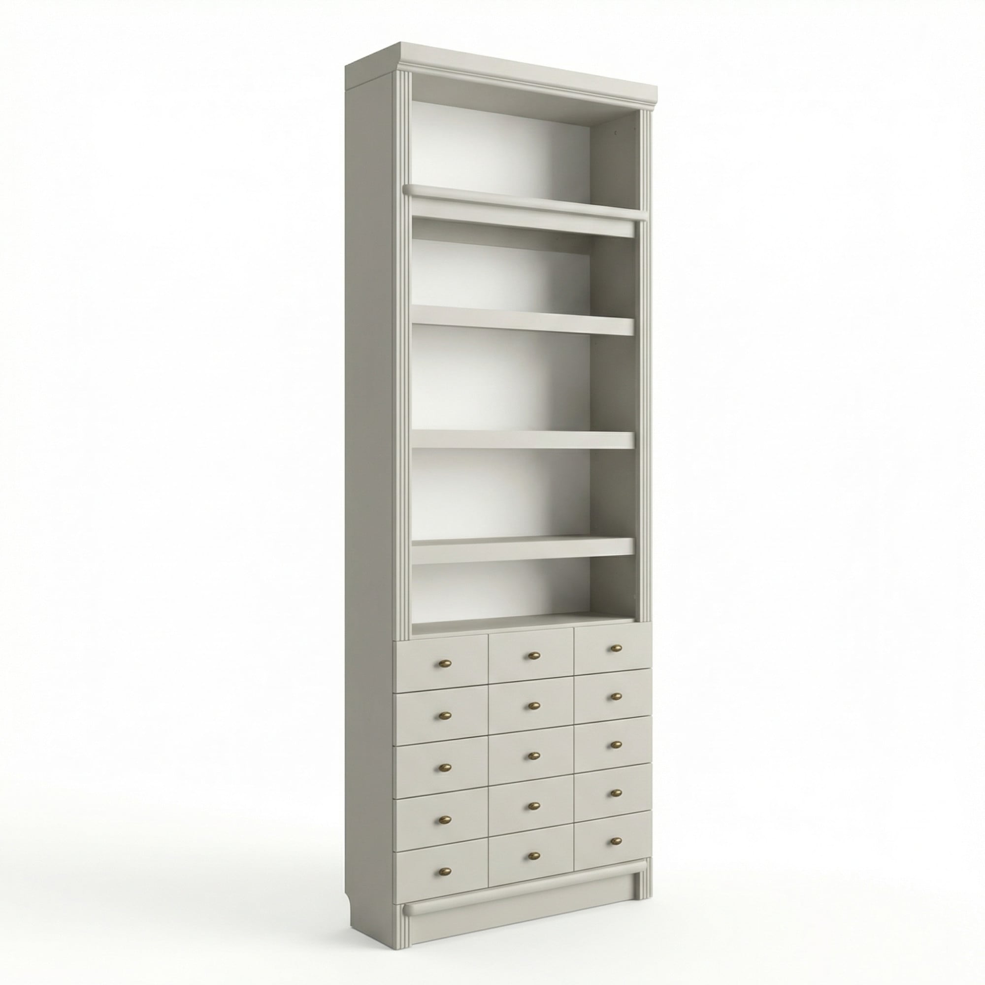 Home affaire »Soeren Regal mit 5 breiten Schubkästen in geteilter Optik« T/H: 80/29/220 cm, Kiefer FSC®-zertifiziert, elegante Metallgriffe