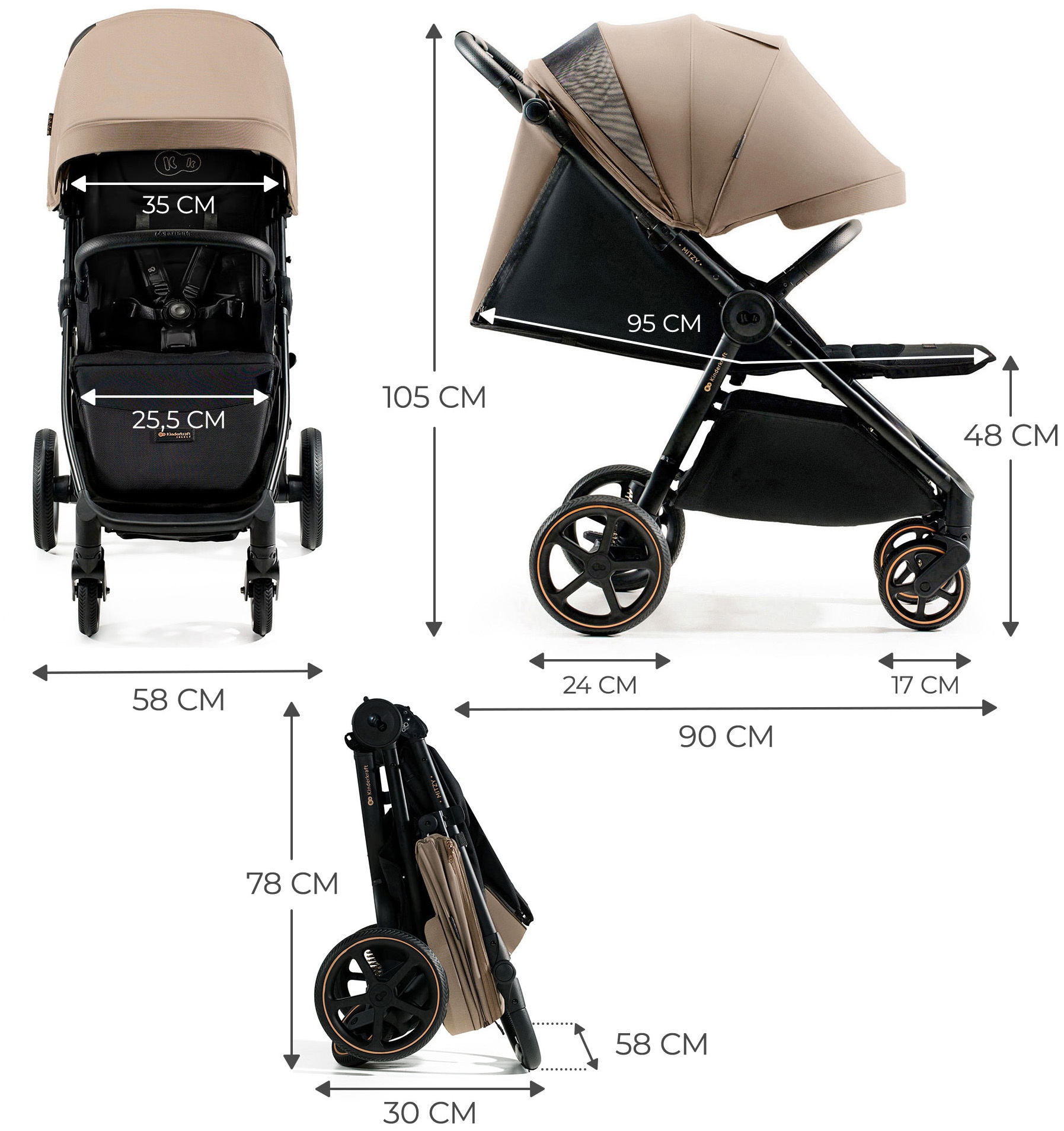Kinderkraft Kinder-Buggy »MITZY« 27 kg