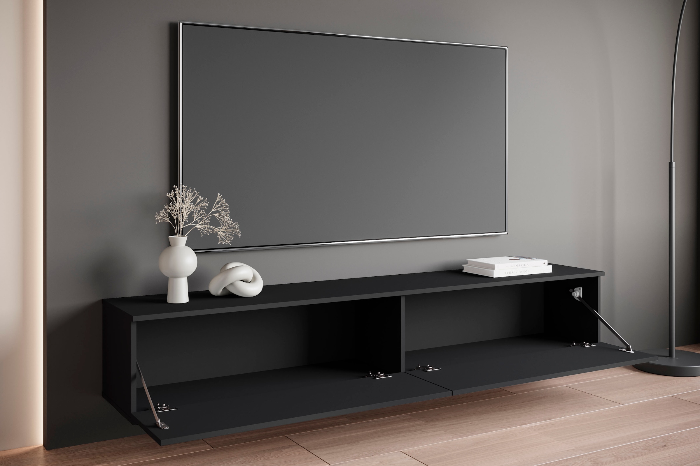 OTTO home Lowboard »Kenia« 1 Stk. tlg. 2 Klappen – flexibel hängend oder stehend montierbar