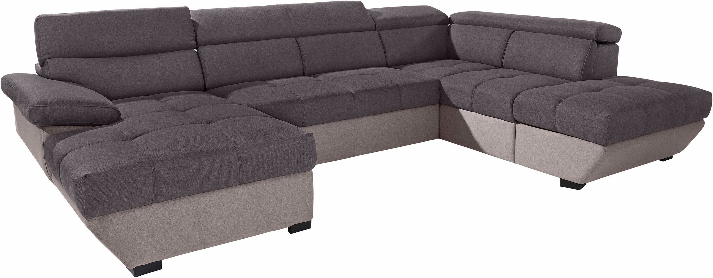 COTTA Polstergarnitur »Speedway«, (Set), Set bestehend aus: Wohnlandschaft mit Kopfteilverstellung & Hocker