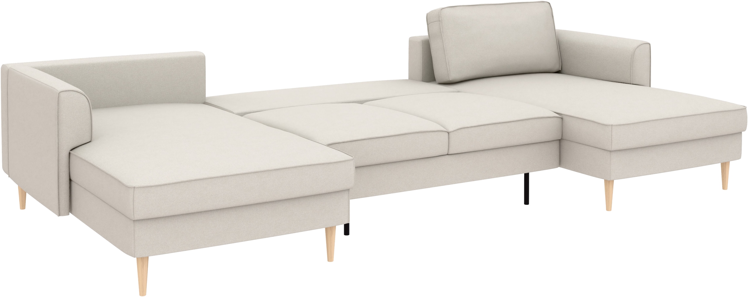 Home affaire Wohnlandschaft »Booster Couch wahlweise mit Schlaffunktion und Bettkasten-auch in Cord«, Sofa in U-Form, Breite 305 cm