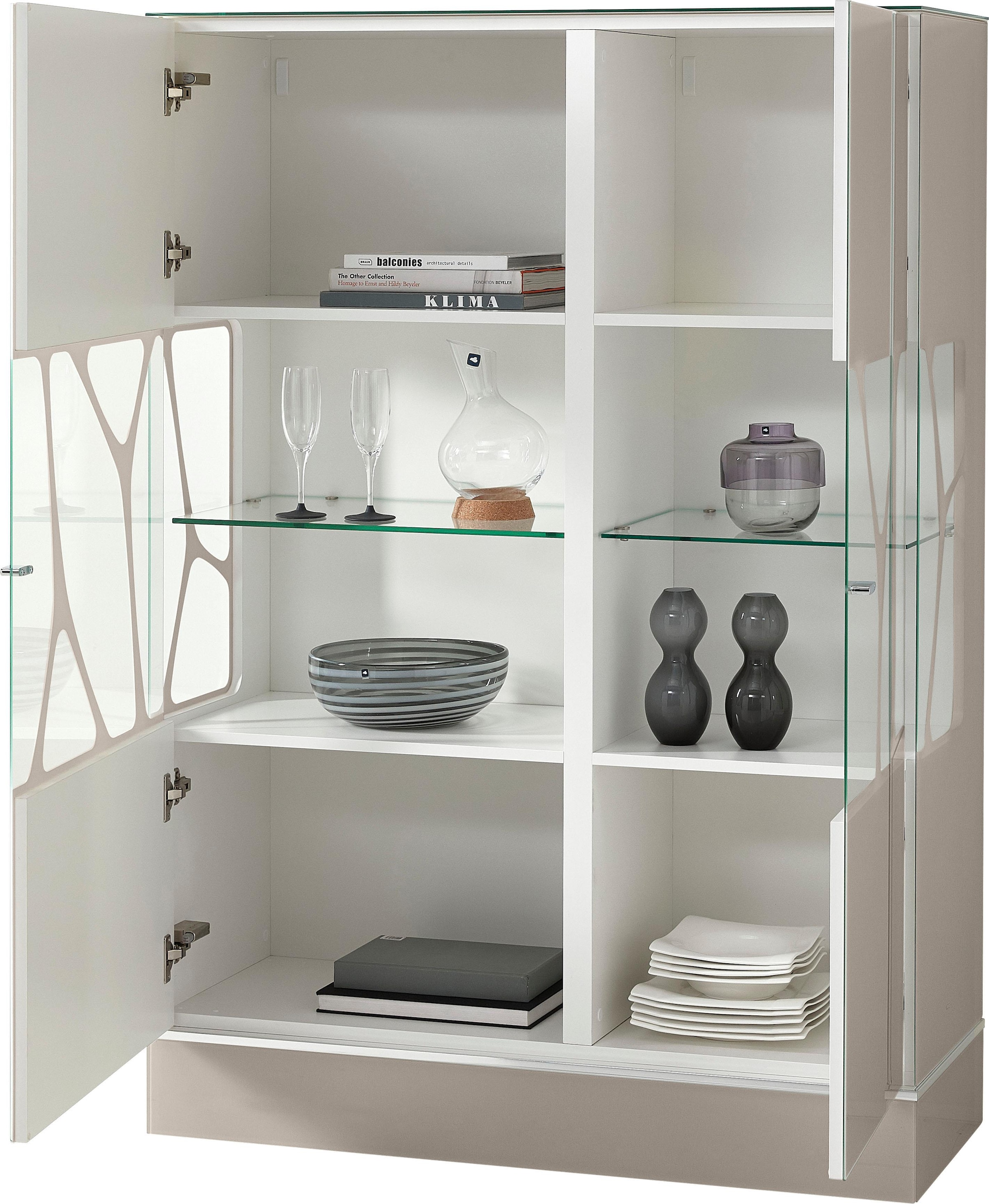 LEONARDO Highboard »CUBE«, mit Genetics, wahlweise mit Beleuchtung, Höhe 157 cm
