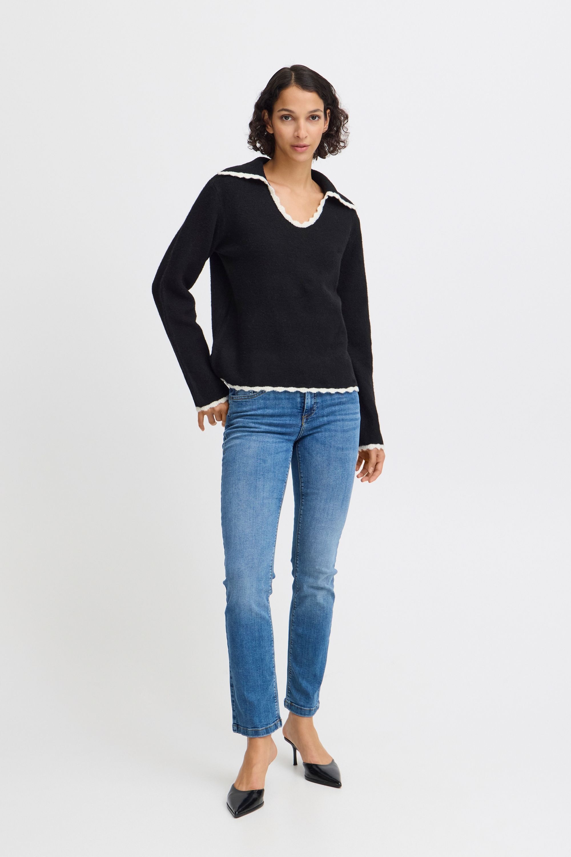 b.young Strickfleece-Pullover »Strickpullover BYNINNA W. COLLAR -«