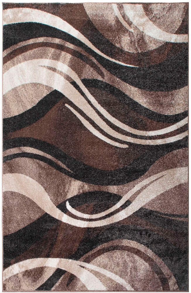my home Teppich »Joas«, rechteckig, 9 mm Höhe, besonders weicher Kurzflor in modernem Wellen Muster, leichter Glanz