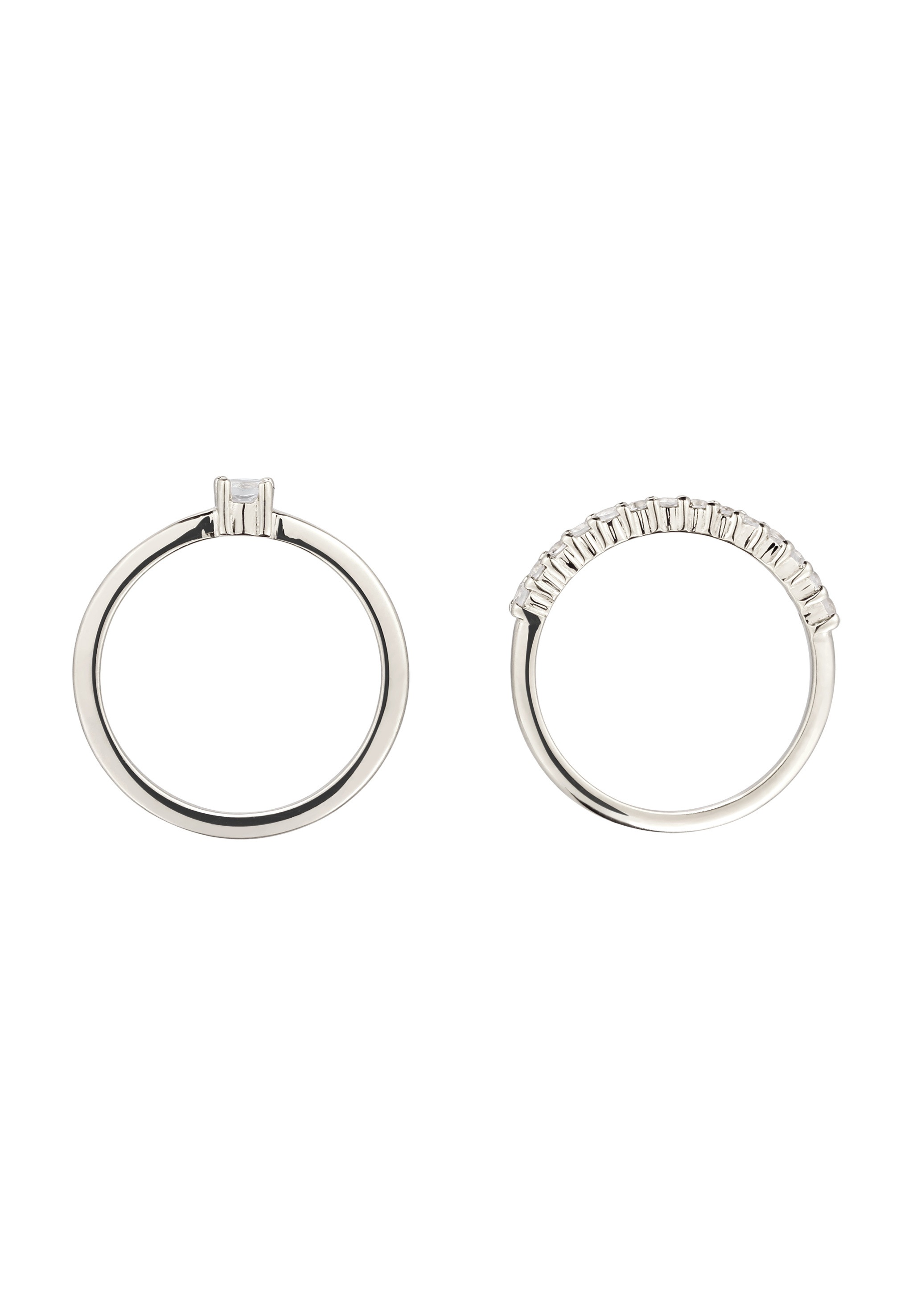 Elli Premium Ring-Set »Ring Ringset mit Mondstein Regenbogen 925 Sterling Silber«