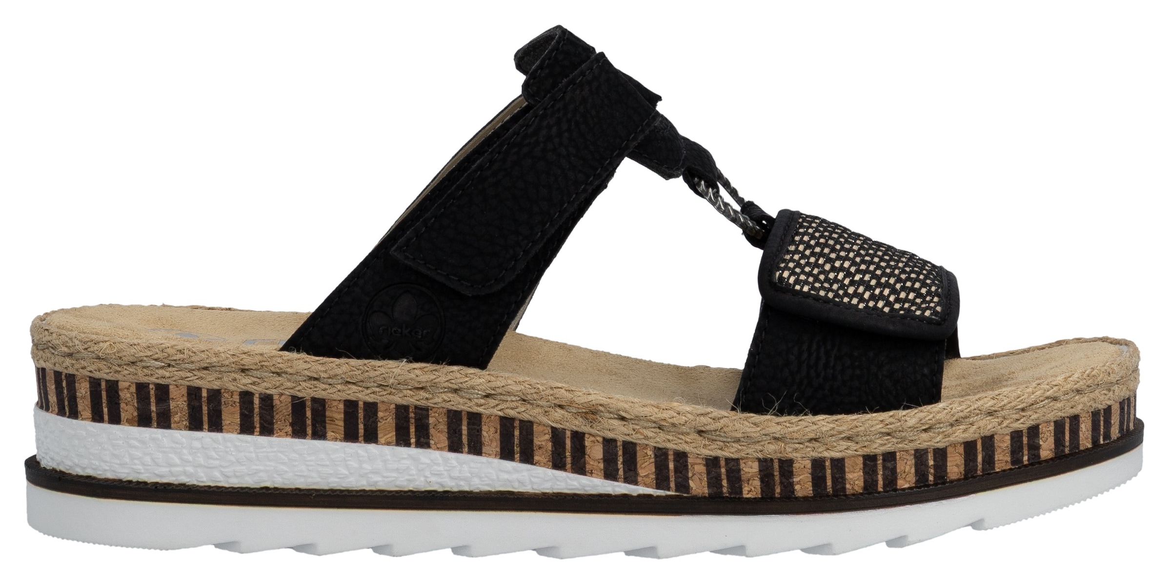 Rieker Pantolette  , Keilabsatz, Sommerschuh, Schlappen mit weicher Innensohle