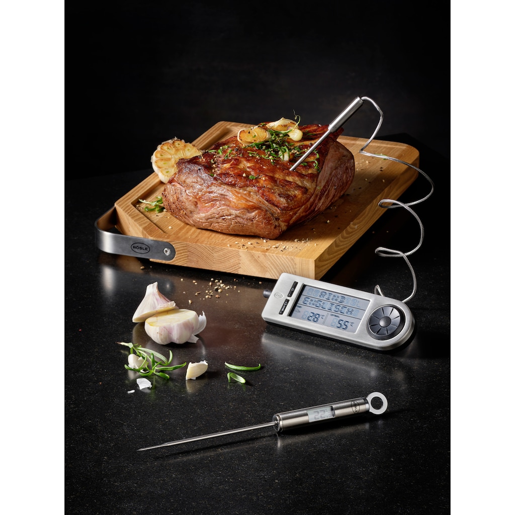 RÖSLE Kochthermometer »Barbecue Gourmet-Thermometer, 25066«, Grillthermometer digital, °C und °F, -40°C bis +200 °C, Edelstahl