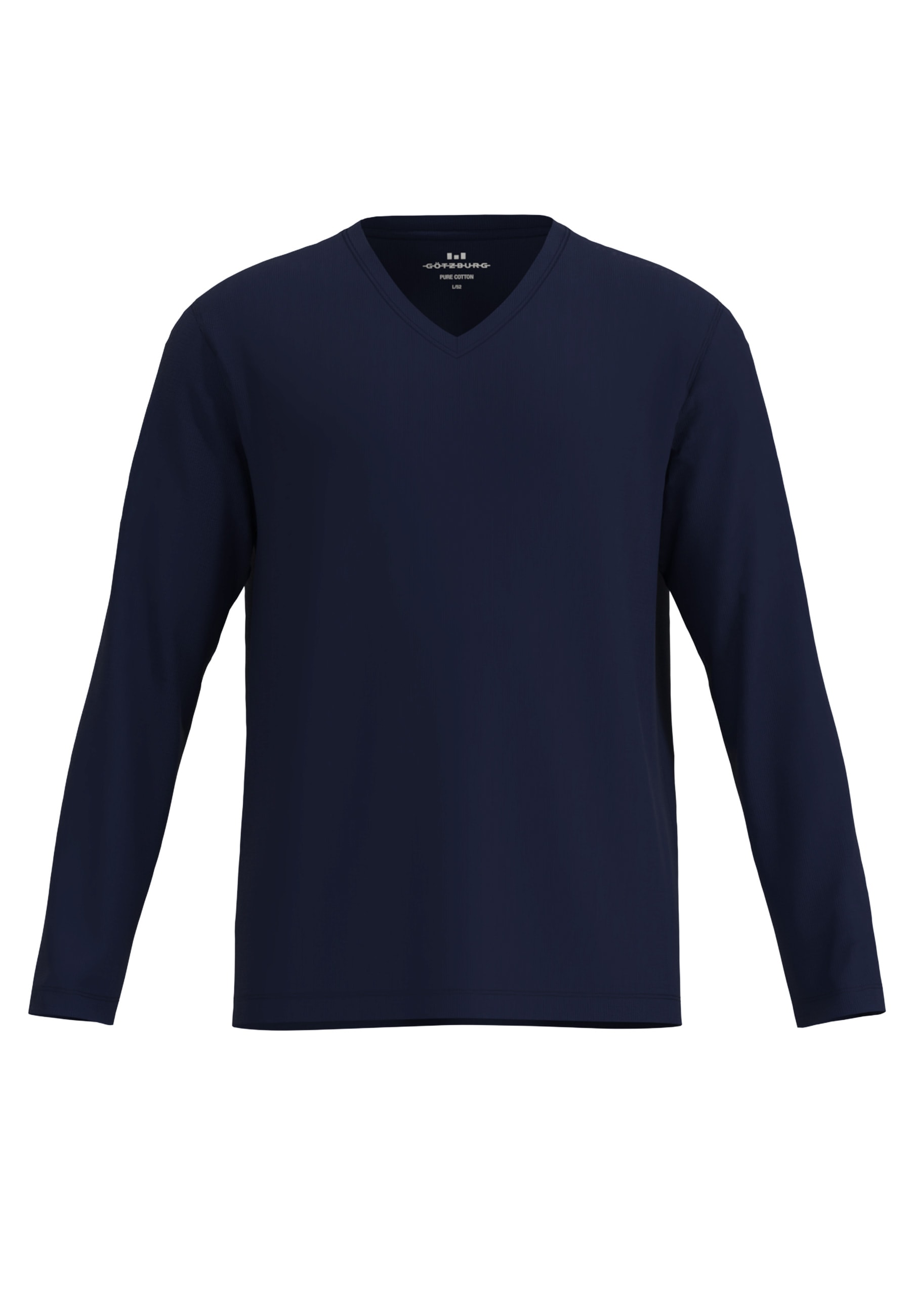 GÖTZBURG Pyjamaoberteil »New York« V-Ausschnitt, Langarm, unifarben, weich, bequem, Baumwolle