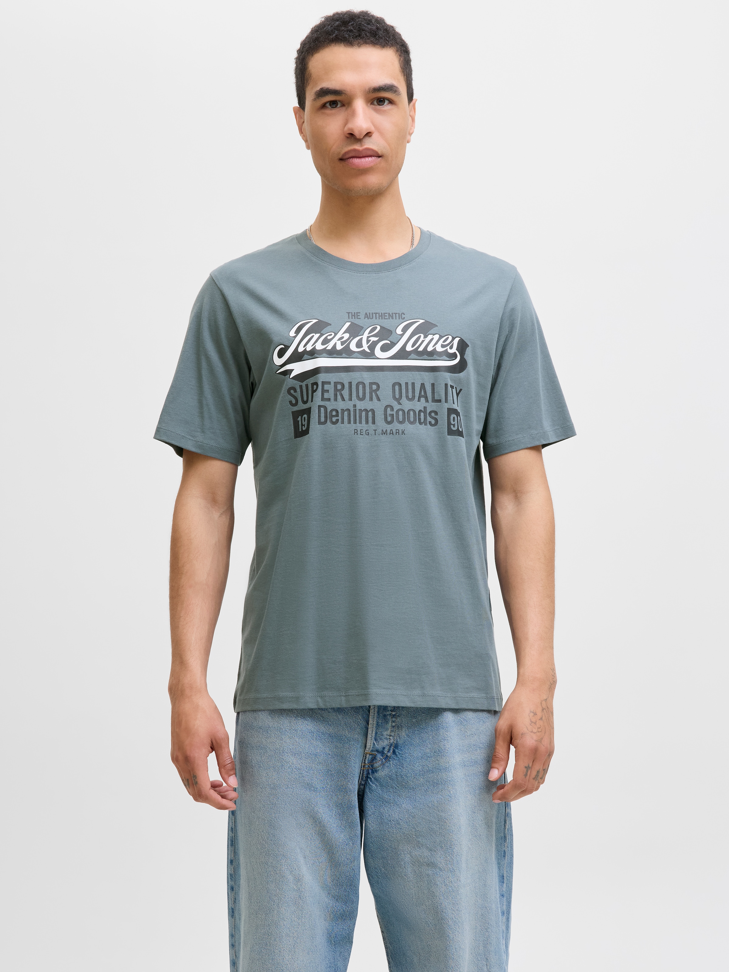 Jack & Jones Rundhalsshirt »JJELOGO TEE SS O-NECK 2 COL AW25 5PK MP«, (Packung, 5 tlg.)