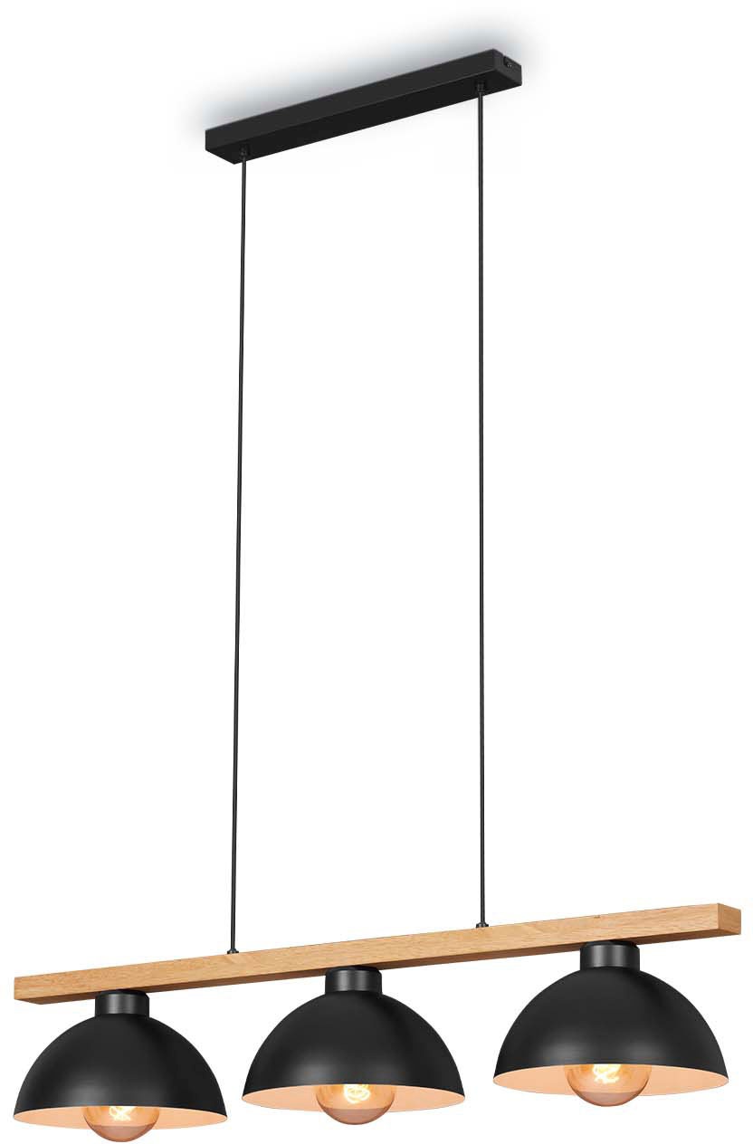 Briloner Leuchten Pendelleuchte »4046035 POLA«, Leuchtmittel E27 | ohne Leuchtmittel, 3-flammig, Holz, Hängeleuchte, max. 40 W, exkl. E27