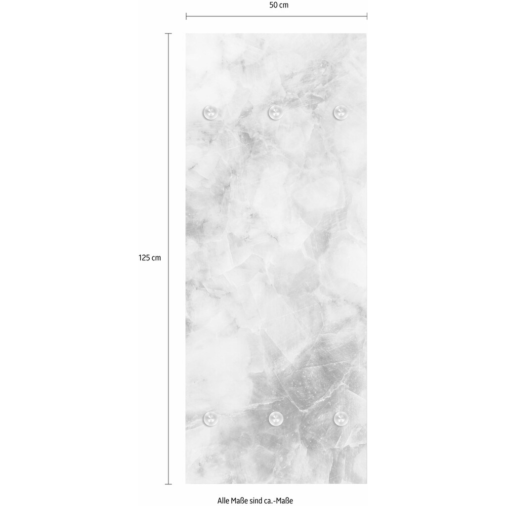 queence Garderobenleiste »Muster marmoriert«, mit 6 Haken, 50 x 120 cm
