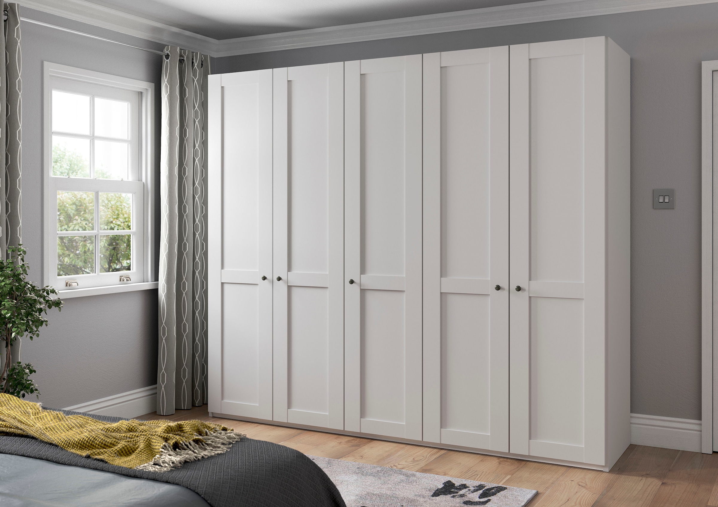 WIEMANN Drehtürenschrank »Göteborg, Kleiderschrank, Schrank, Wäscheschrank«, (4 Breiten, MADE IN GERMANY), inkl. Türendämpfung, langlebige Qualität, viel Stauraum