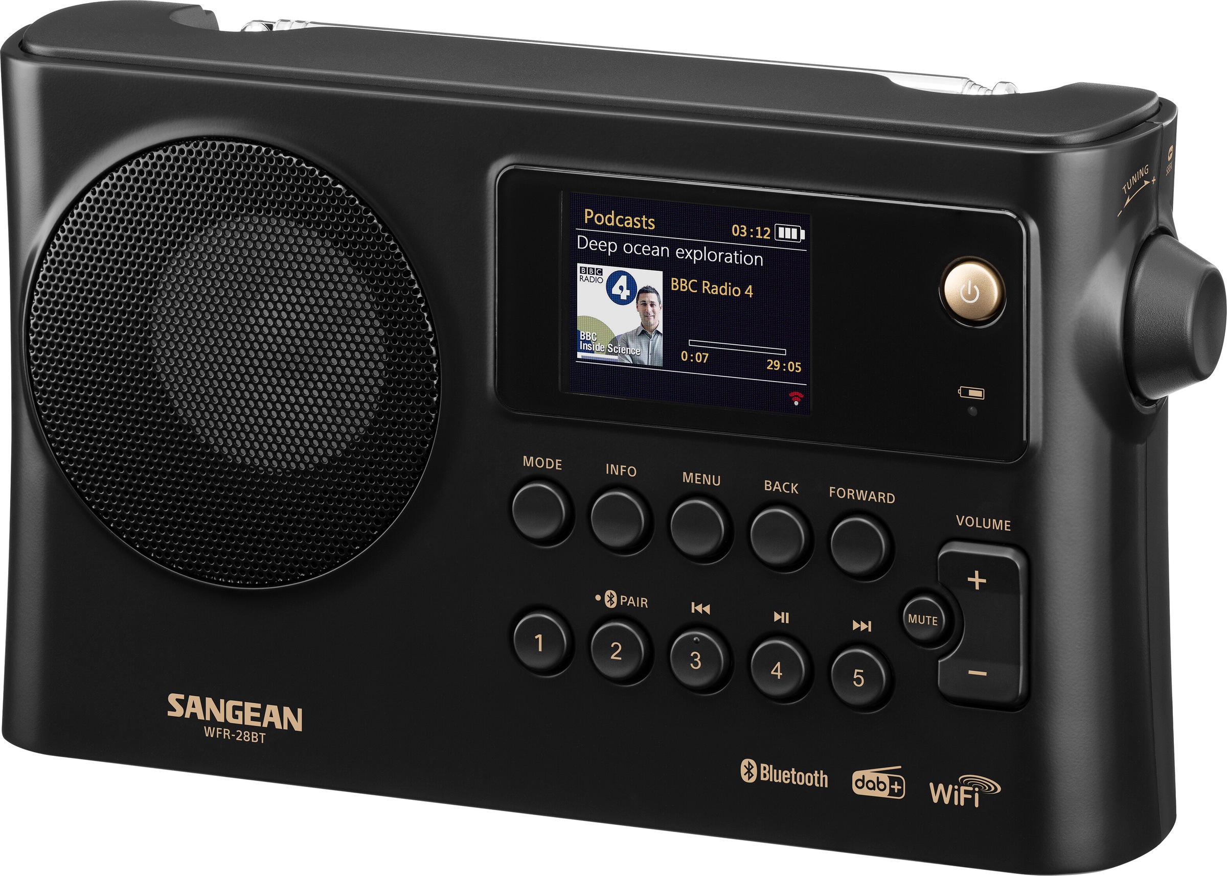 Sangean Internet-Radio »WFR-28BT«, (AVRCP Bluetooth Digitalradio (DAB+)-FM-Tuner mit RDS), DAB+, Bluetooth, Steuerung über UNDOK™-App